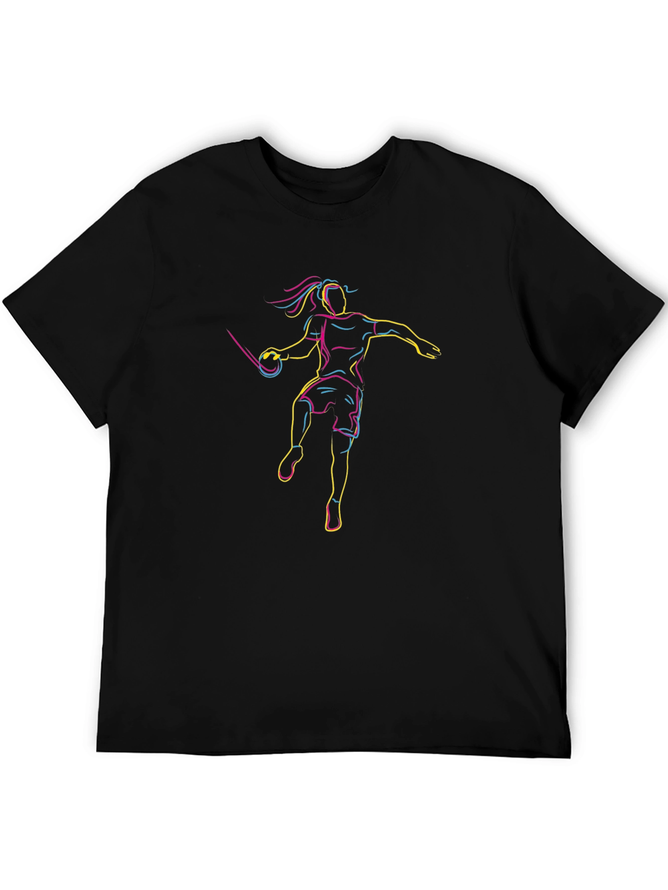 Neon Athlete Graphic Tee - Black