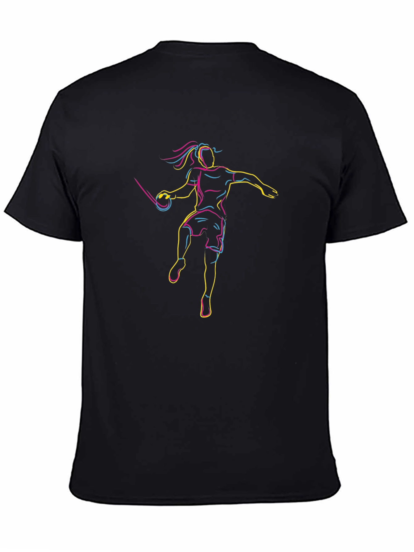 Neon Athlete Graphic Tee - Black