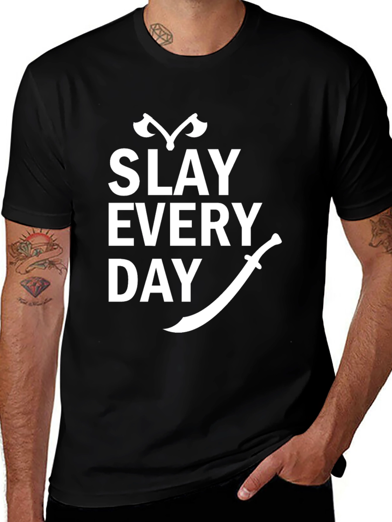 Slay Every Day Graphic Tee - Black