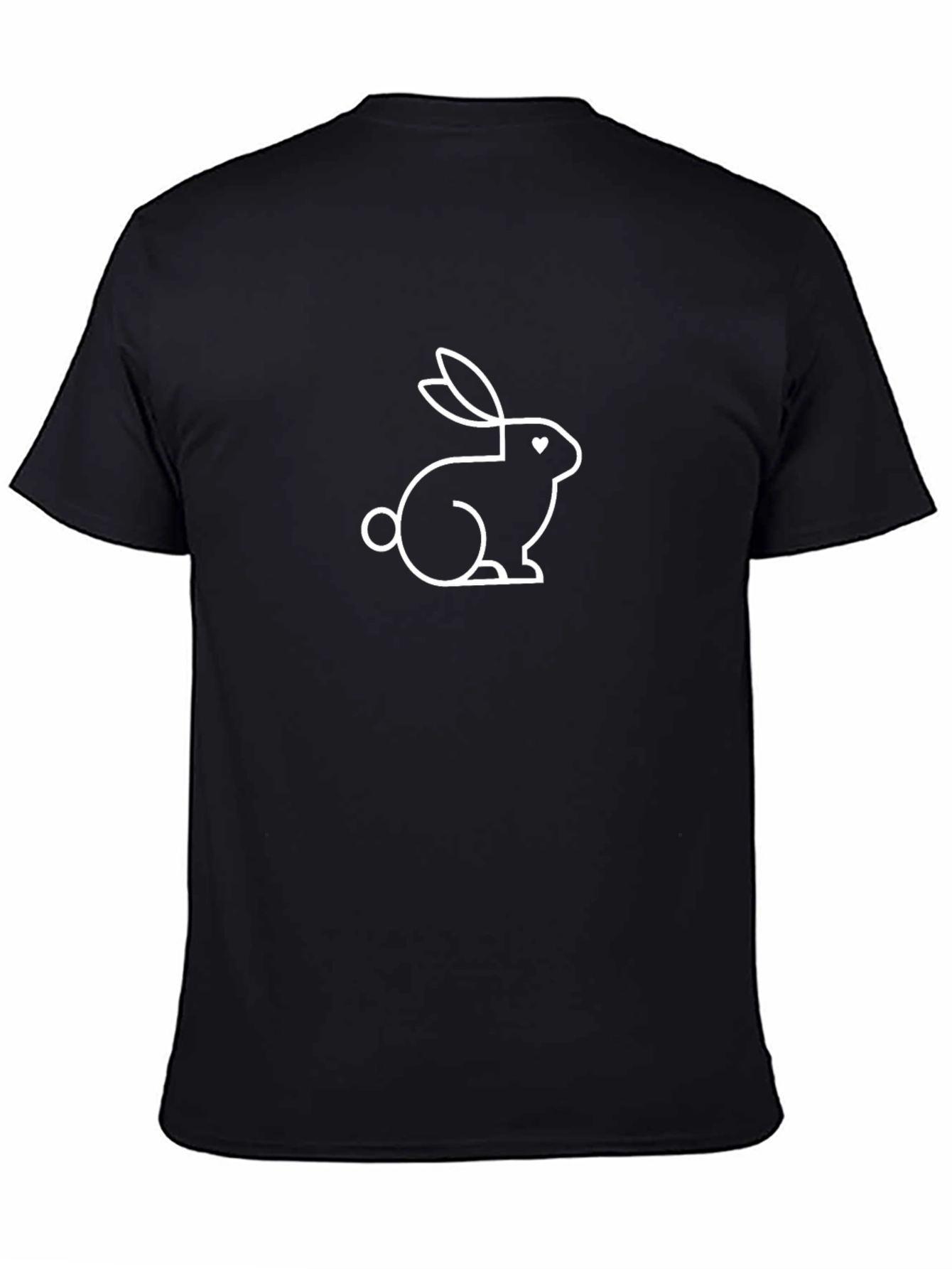 Black T-Shirt with White Bunny Design