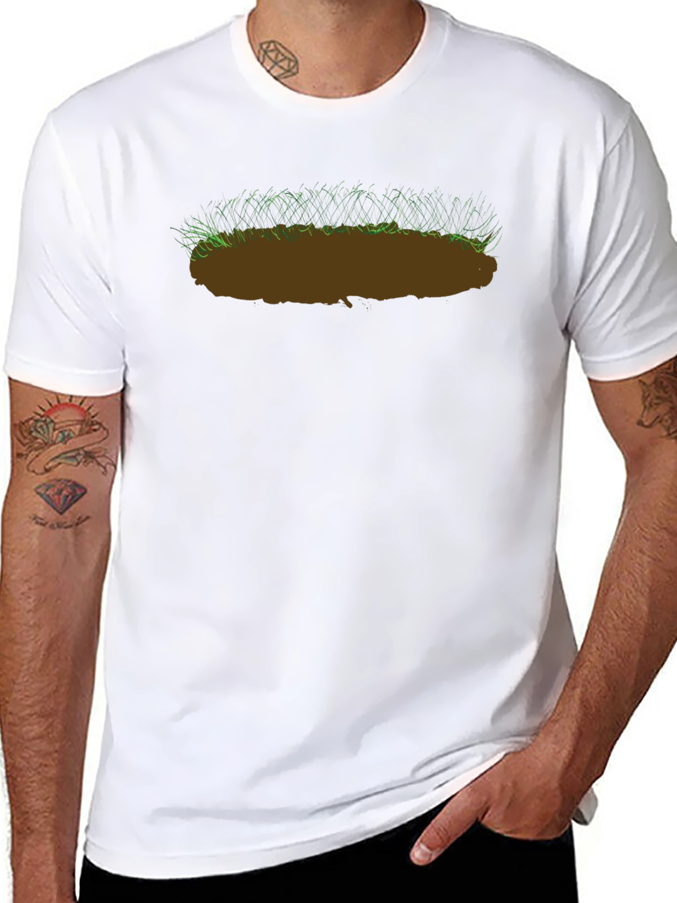 Earth Patch Graphic Tee - Nature Inspired T-Shirt