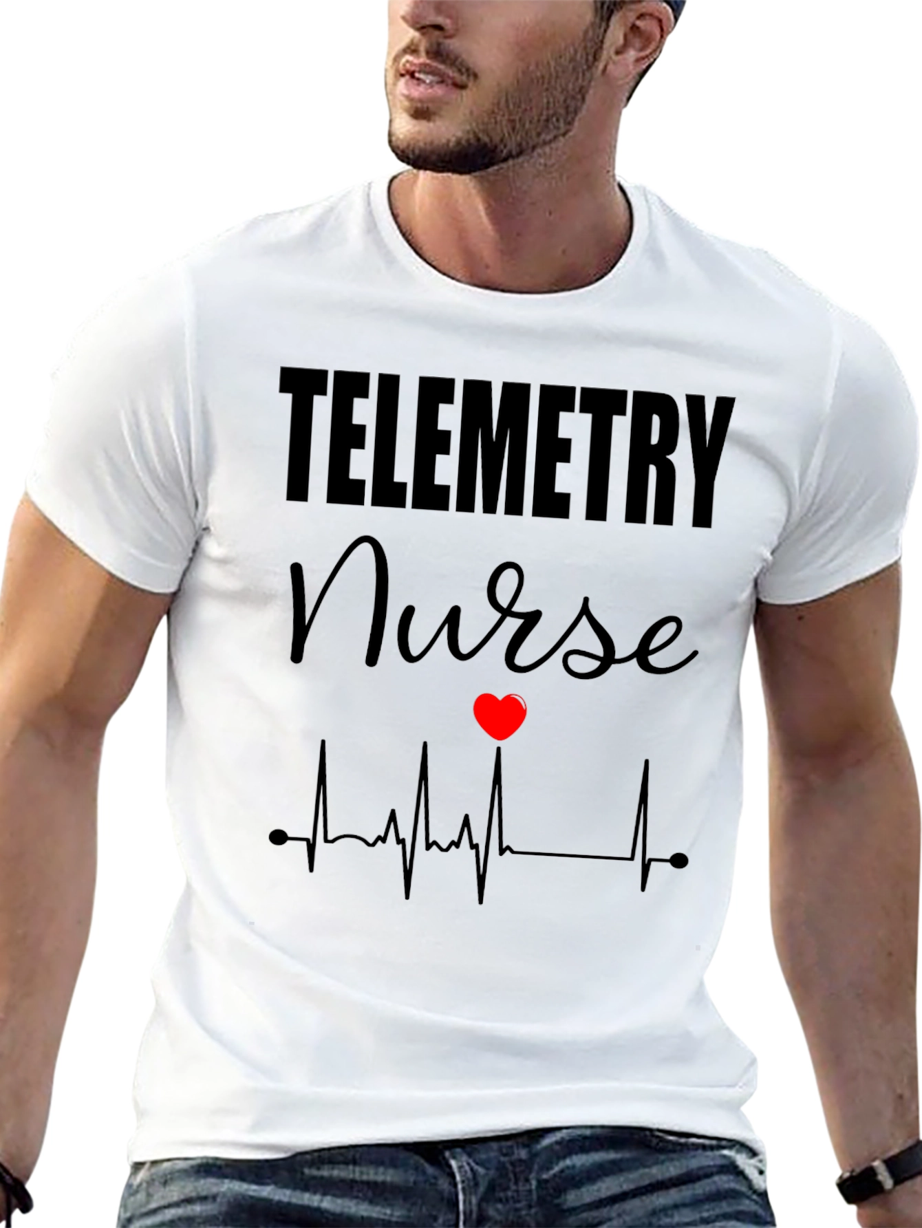 Telemetry Nurse Heartbeat Graphic T-Shirt
