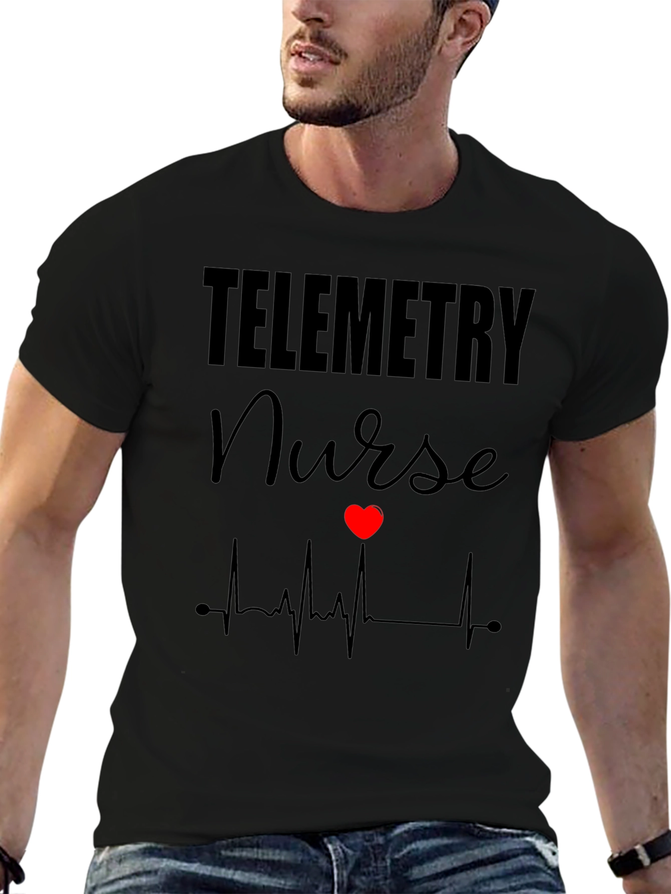 Telemetry Nurse Heartbeat Graphic T-Shirt