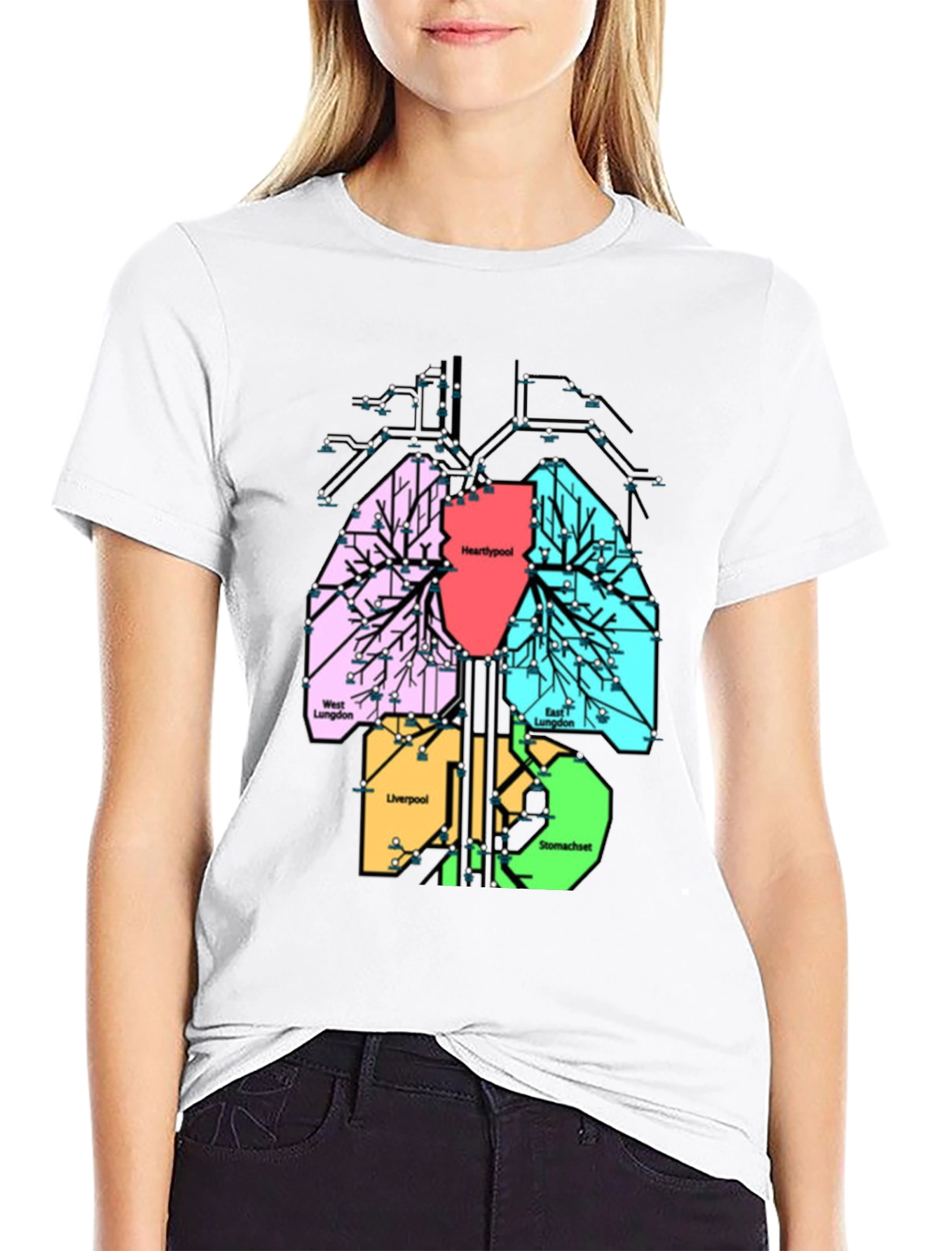 Lung Diagram City Map T-Shirt
