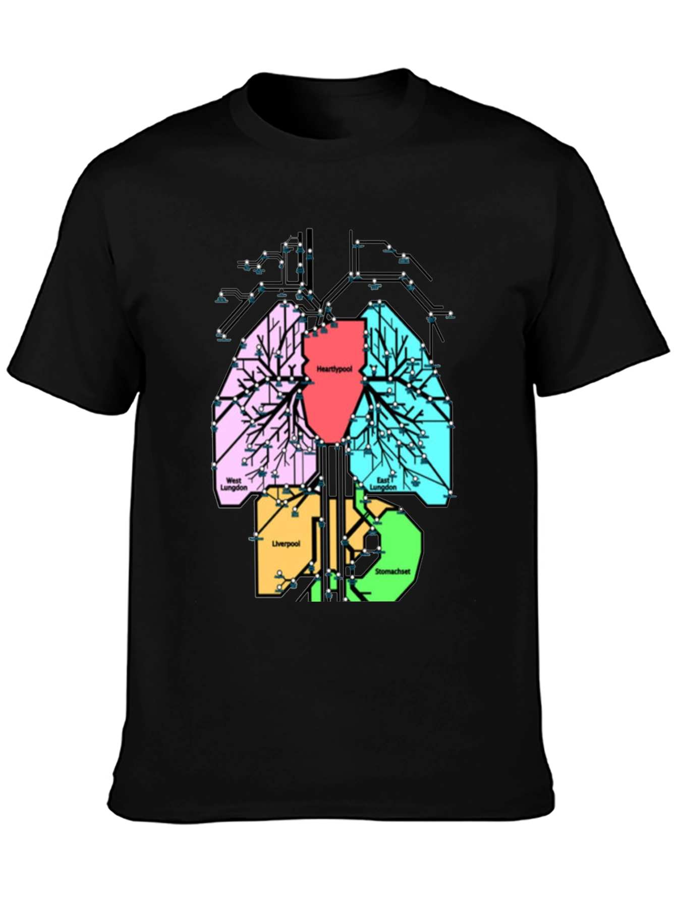 Lung Diagram City Map T-Shirt