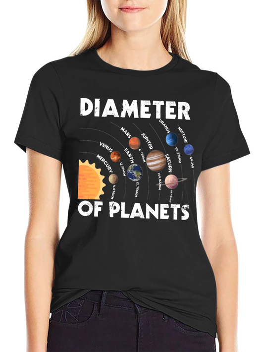 Planetary Diameter Graphic T-Shirt - Science Tee