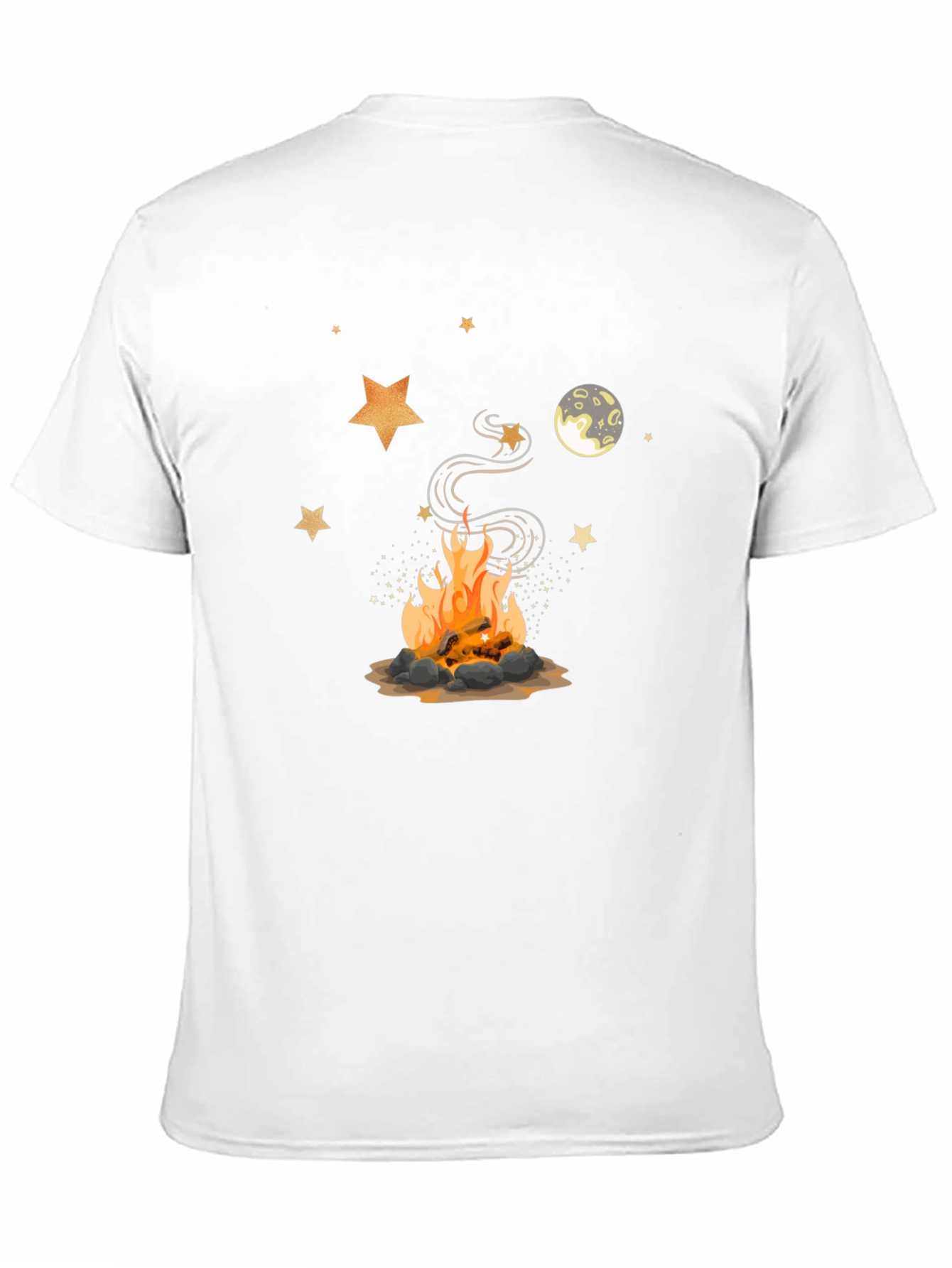 Campfire Design Black Tee - Cozy Night Shirt