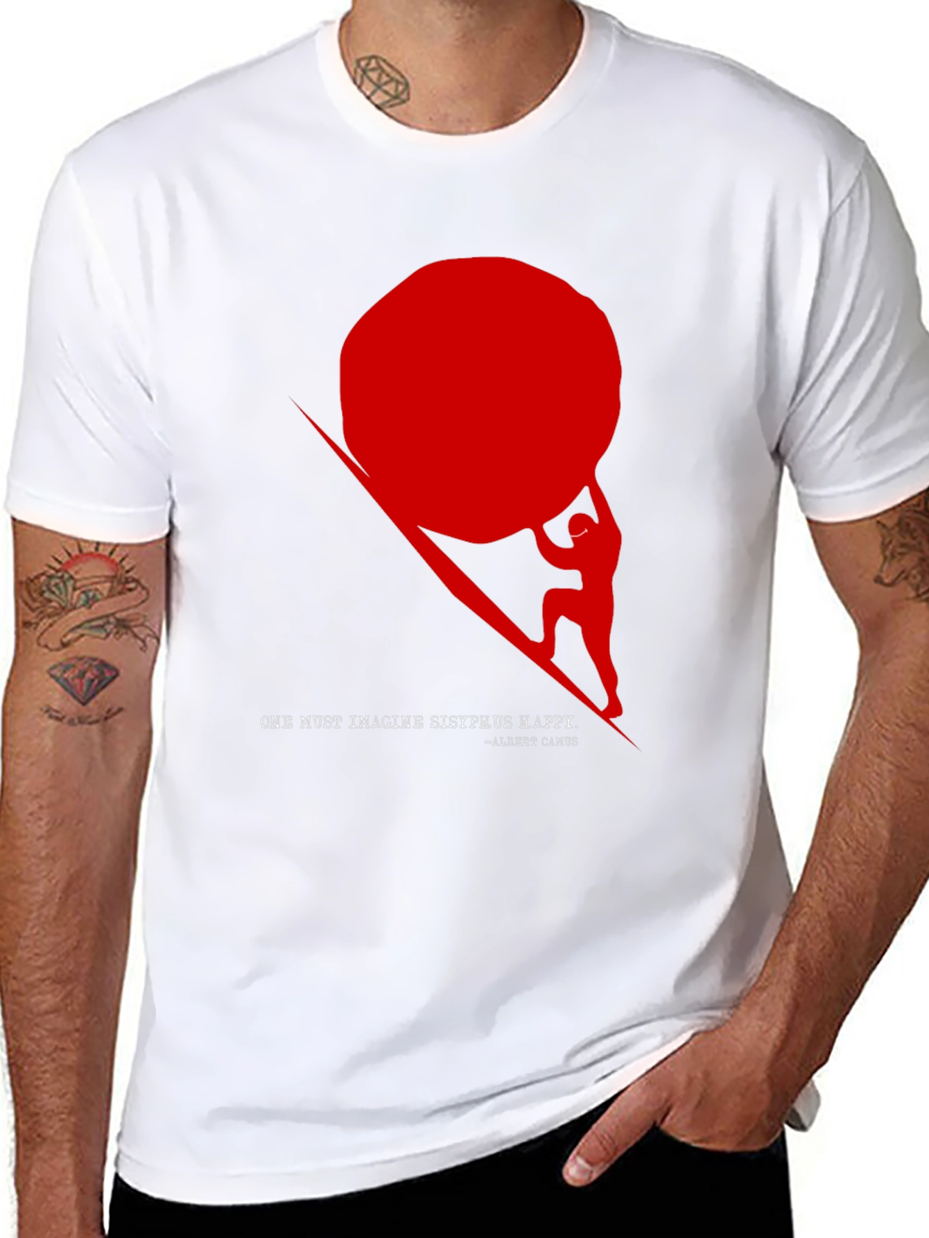 Sisyphus Happy T-Shirt - Mens Black Graphic Tee
