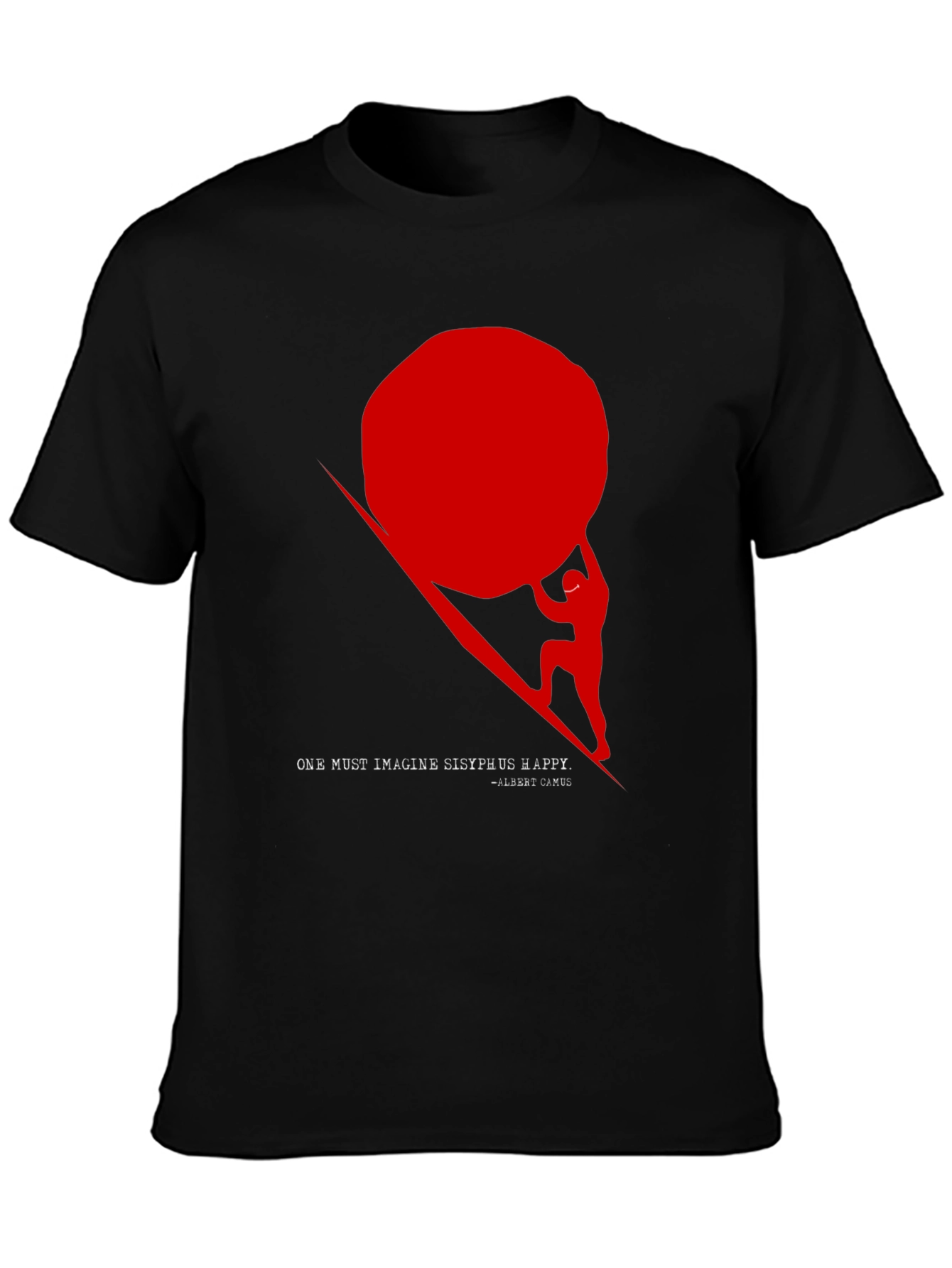 Sisyphus Happy T-Shirt - Mens Black Graphic Tee