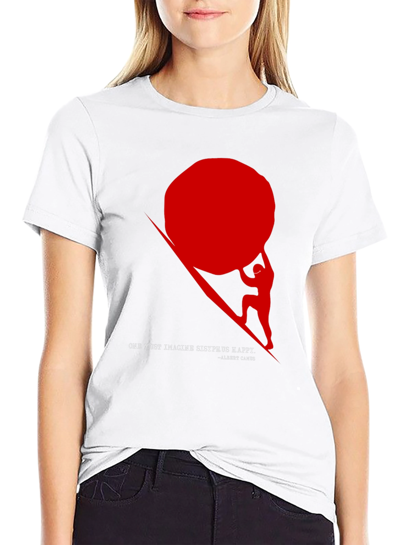 Sisyphus Happy T-Shirt - Mens Black Graphic Tee