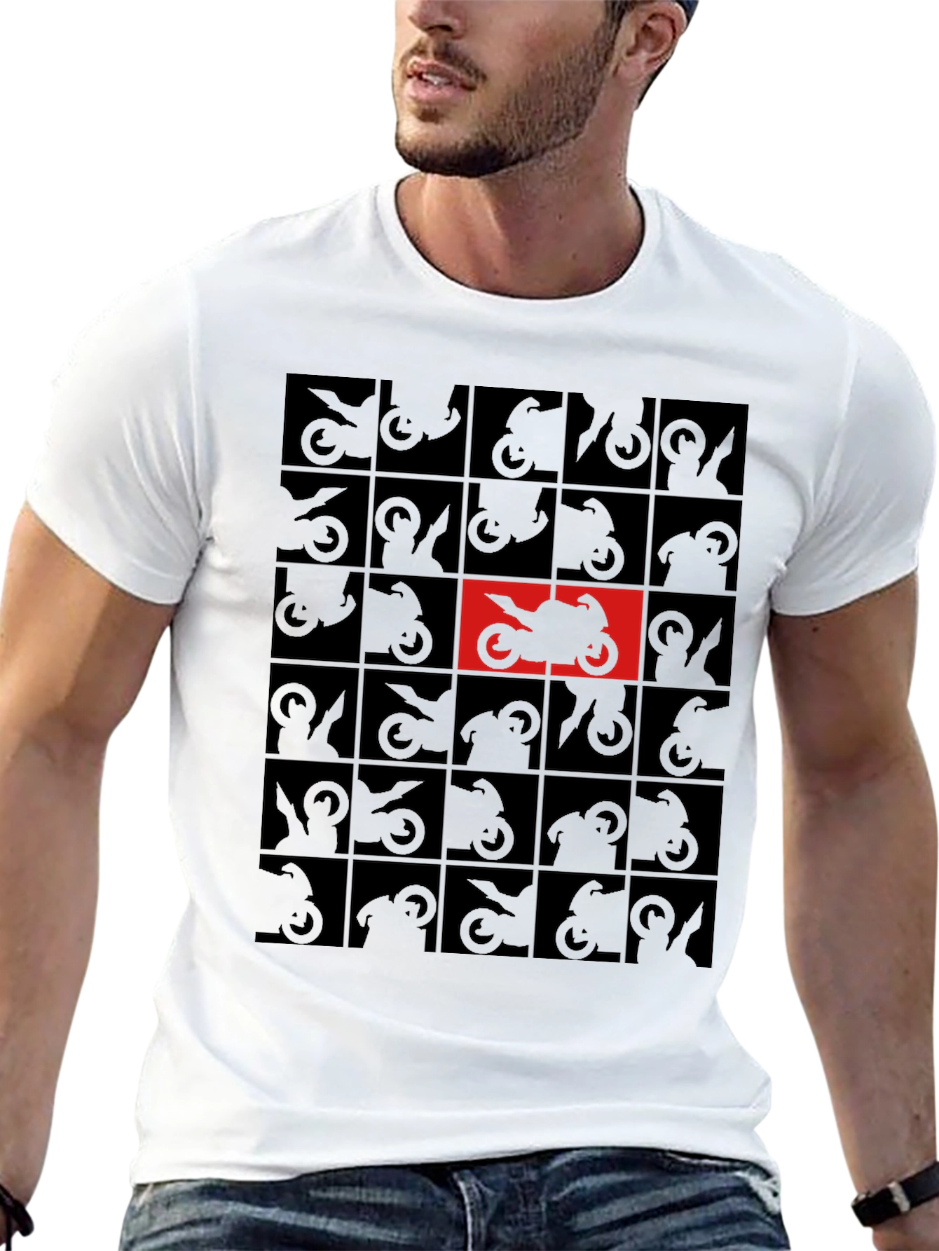 Motorcycle Graphic T-Shirt Cool Biker Tee