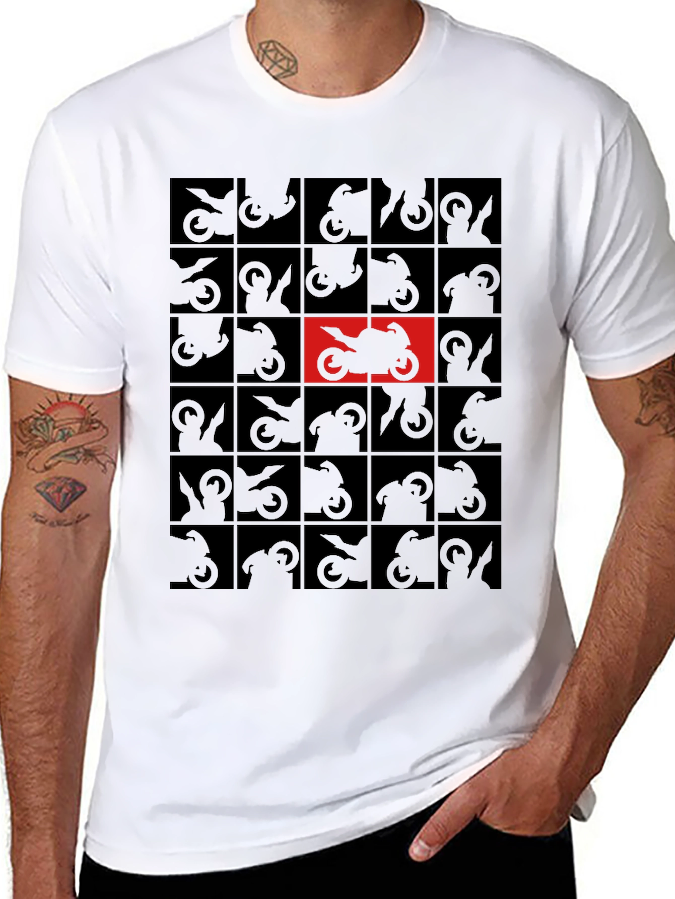 Motorcycle Graphic T-Shirt Cool Biker Tee