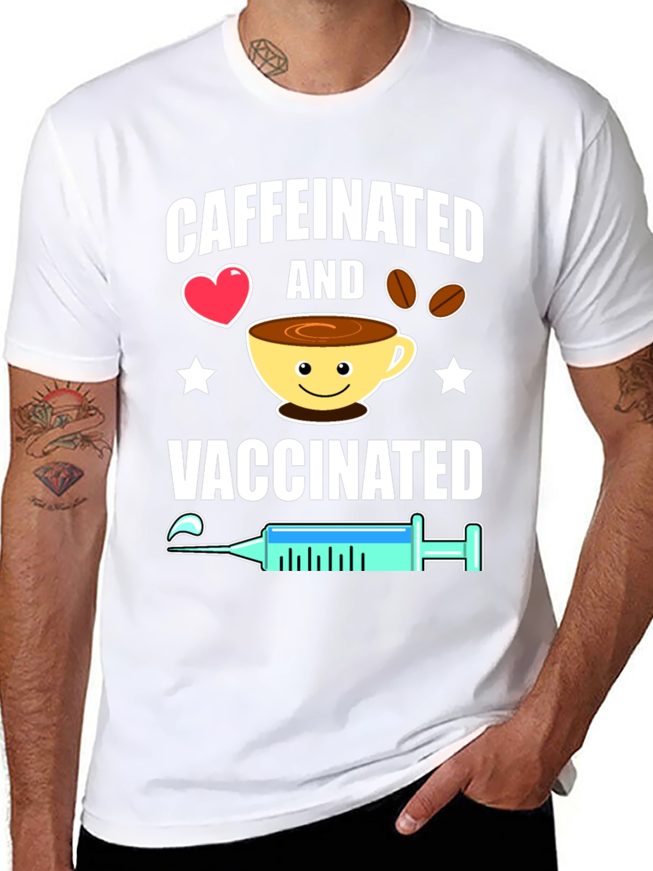 Caffeinated & Vaccinated Graphic Tee