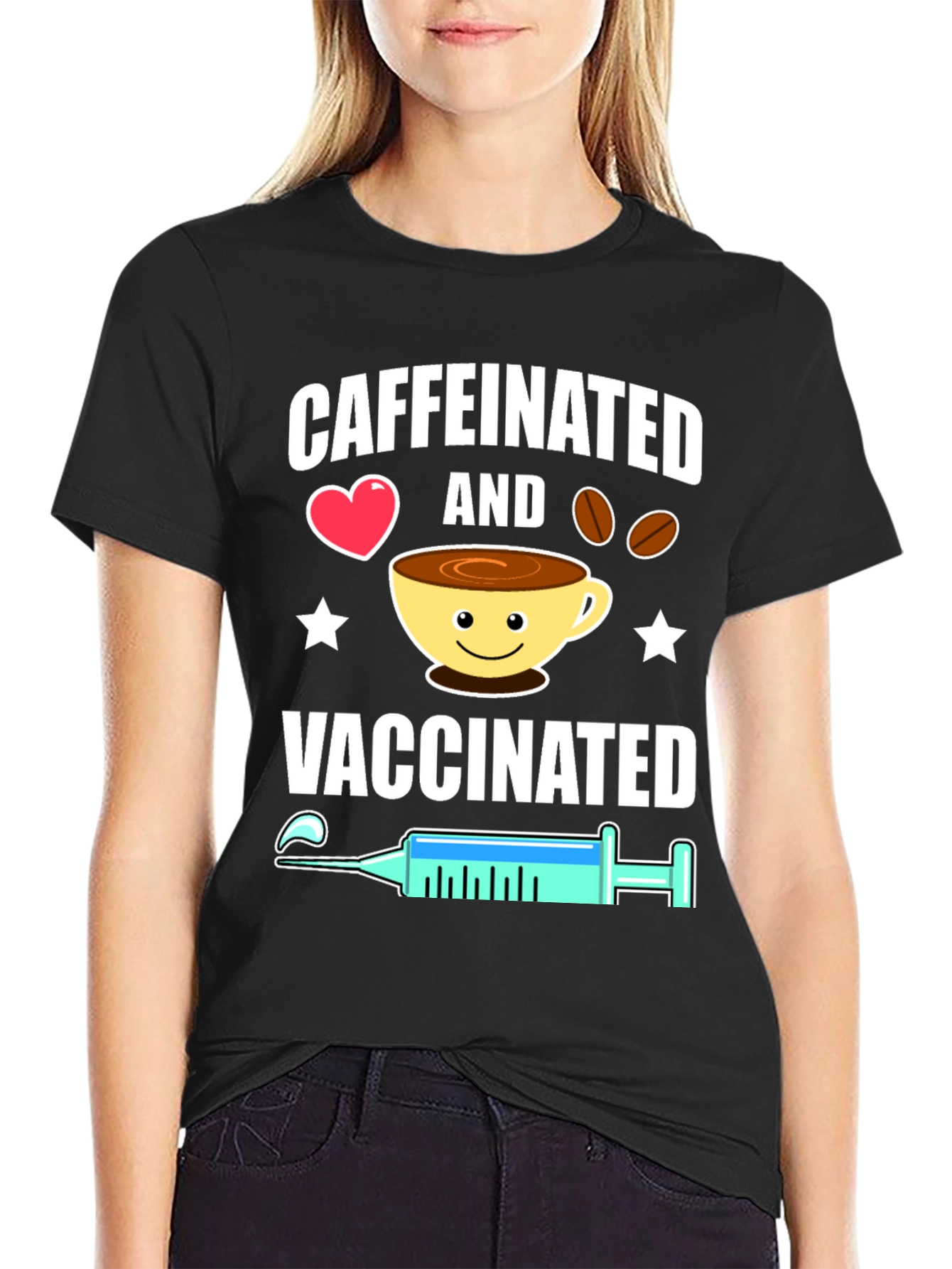 Caffeinated & Vaccinated Graphic Tee