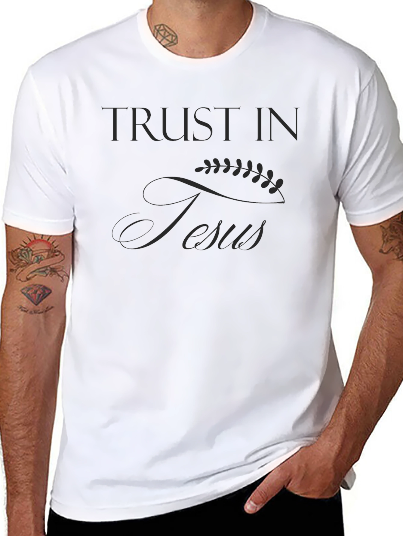 Trust In Jesus Graphic Tee - Black Christian T-Shirt