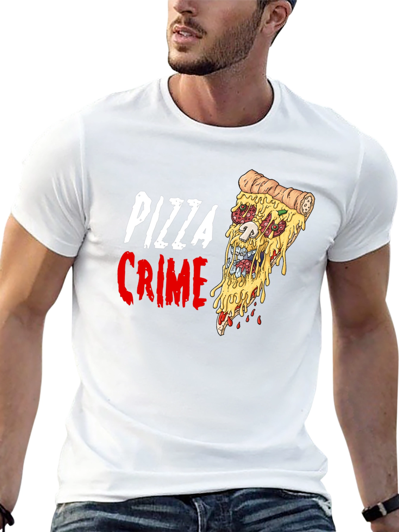 Pizza Crime Graphic T-Shirt