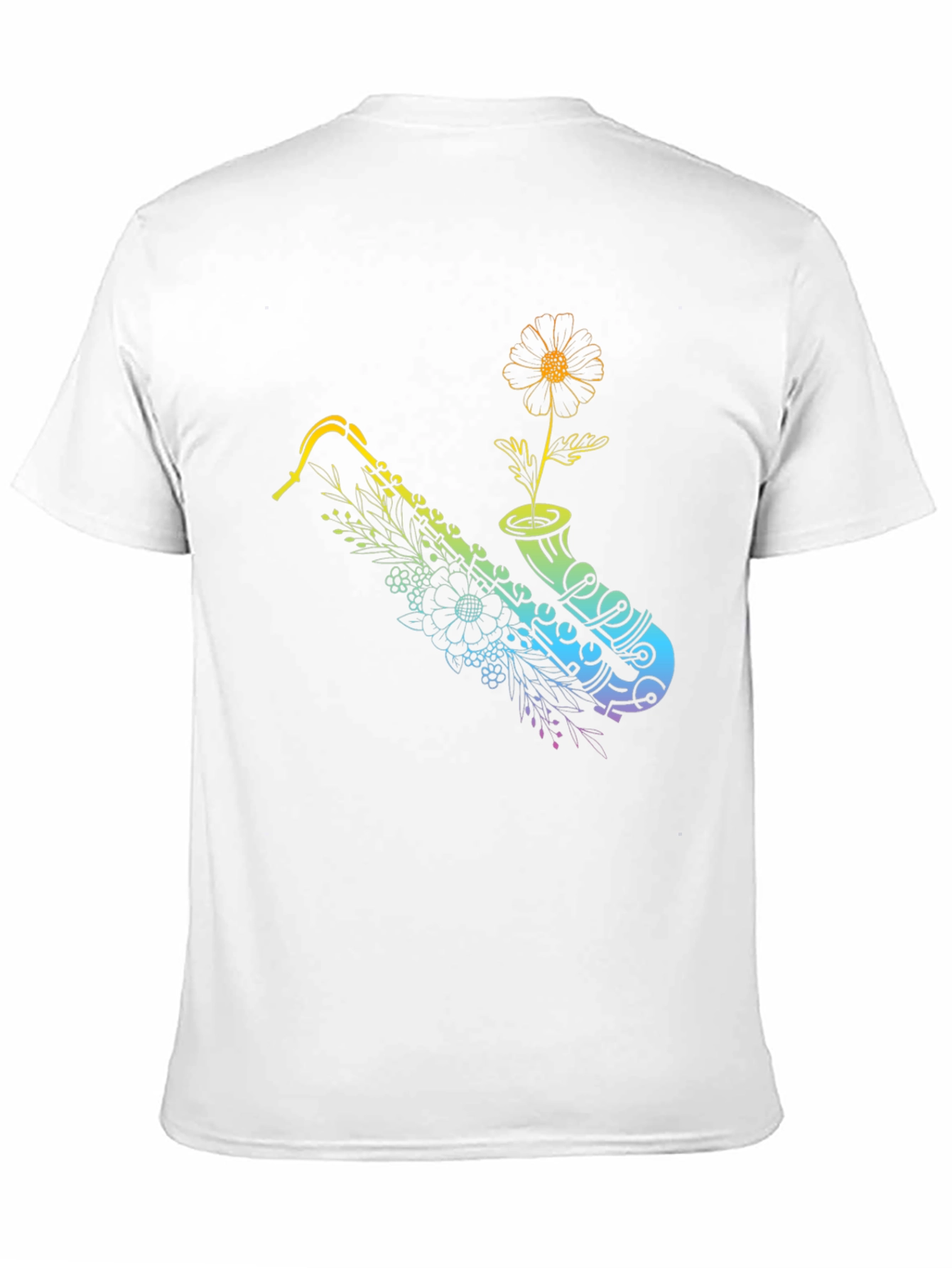 Saxophone Flower Graphic Tee - Stylish Musician Shirt