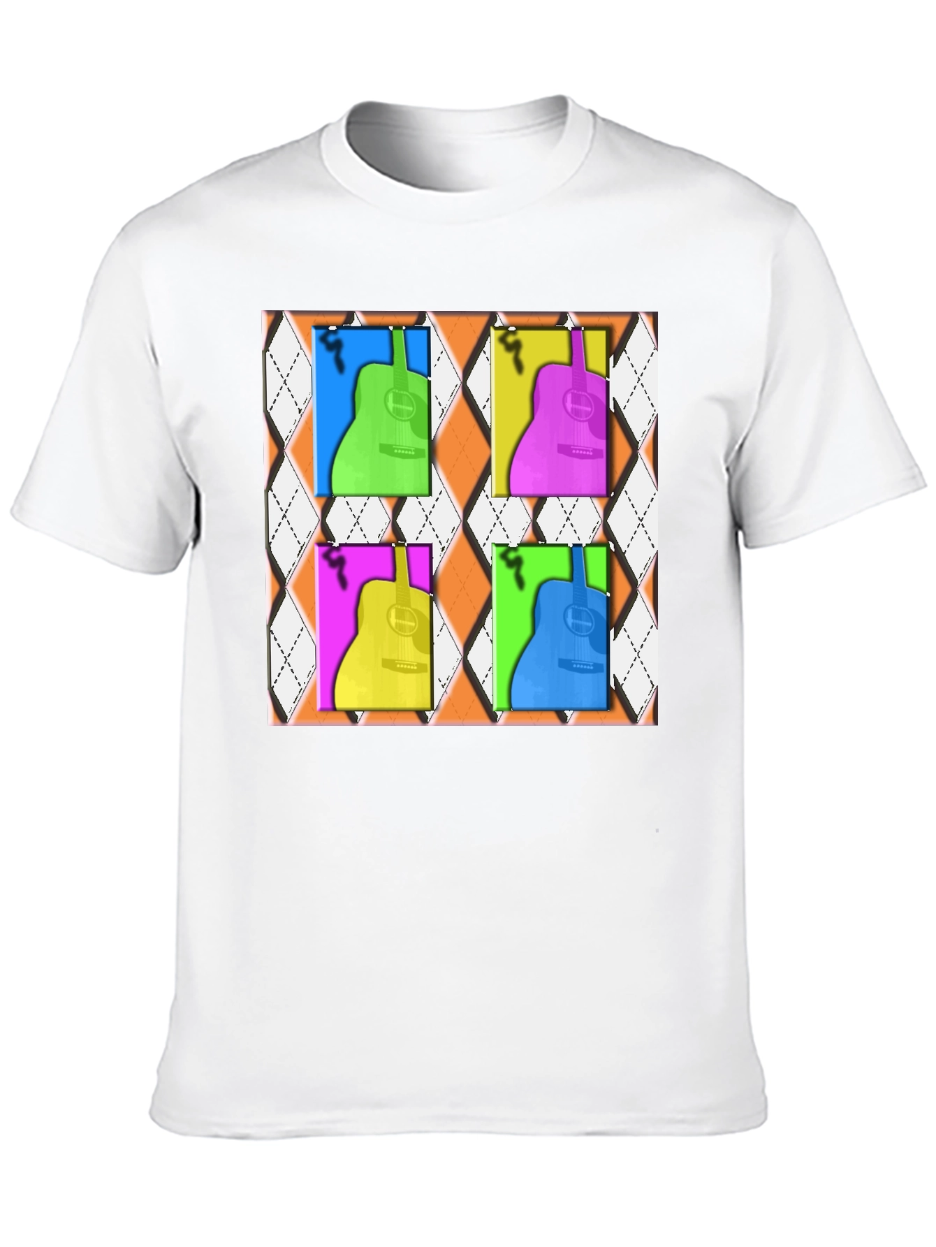 Pop Art Guitar T-Shirt - Modern Musical Design