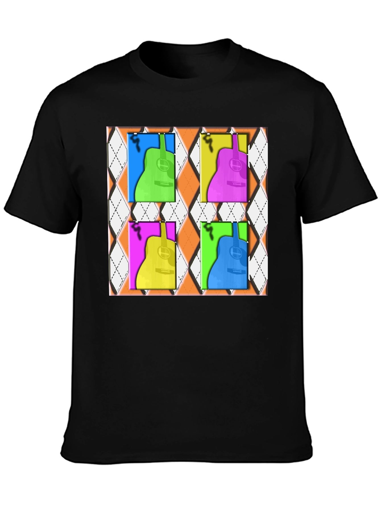 Pop Art Guitar T-Shirt - Modern Musical Design