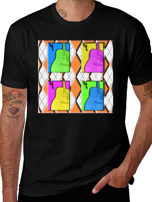 Pop Art Guitar T-Shirt - Modern Musical Design