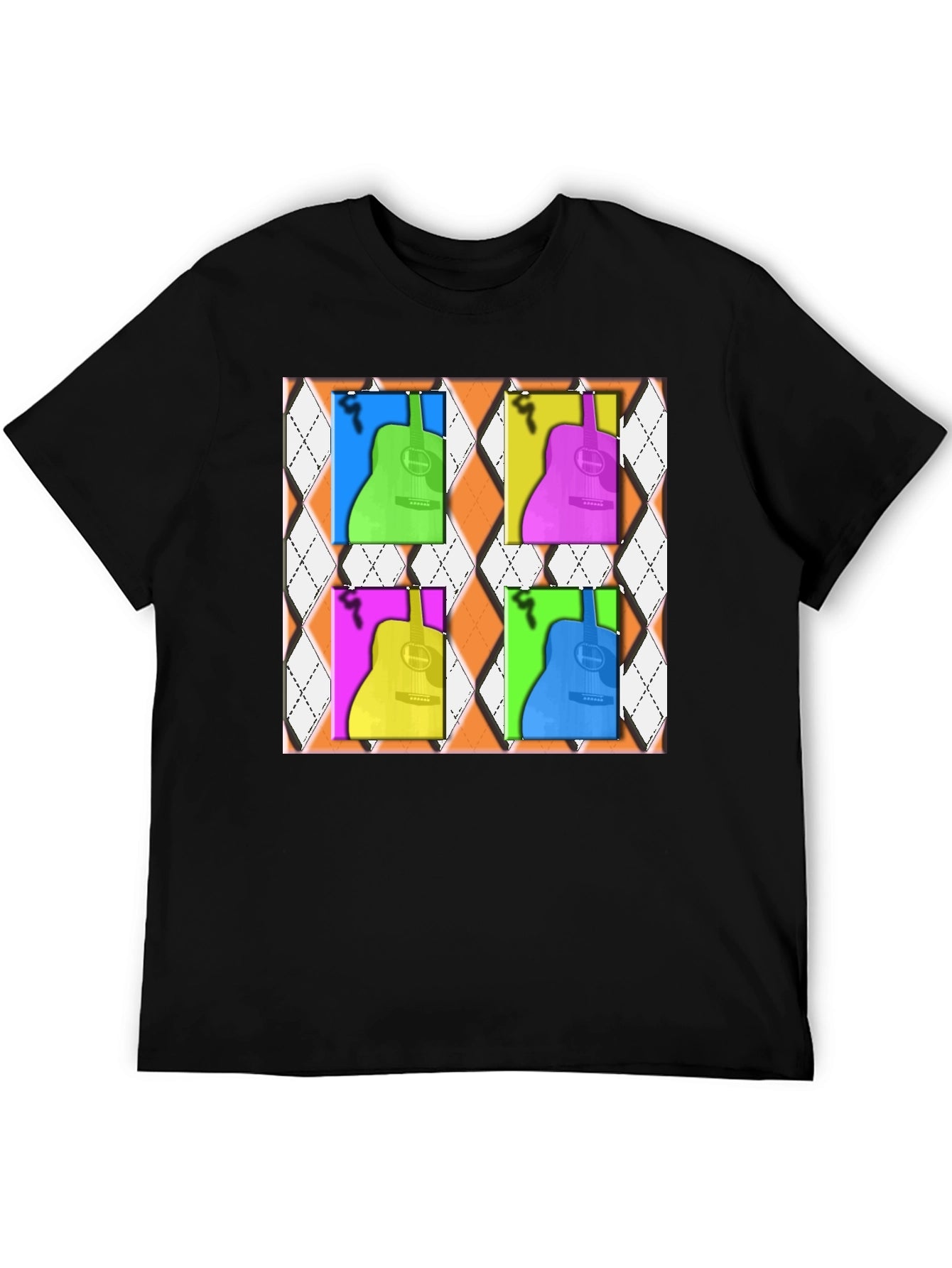 Pop Art Guitar T-Shirt - Modern Musical Design