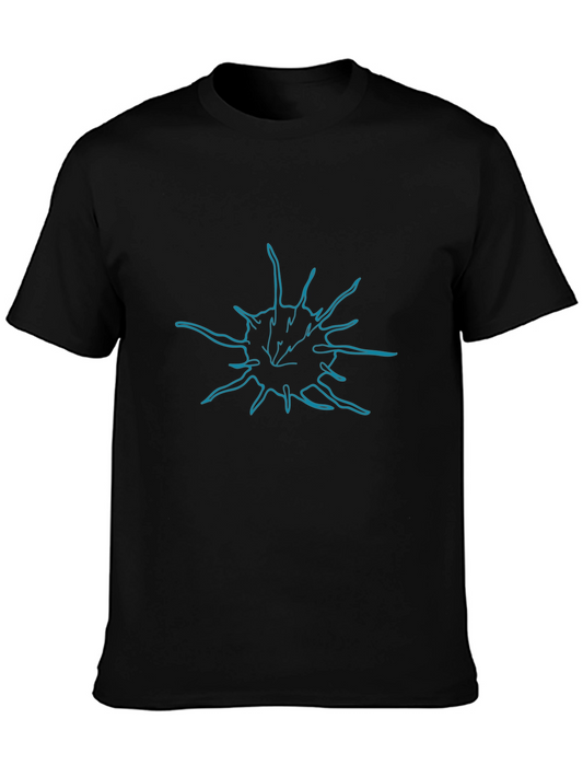 Abstract Burst Tee - Black Cotton Blend Casual Wear