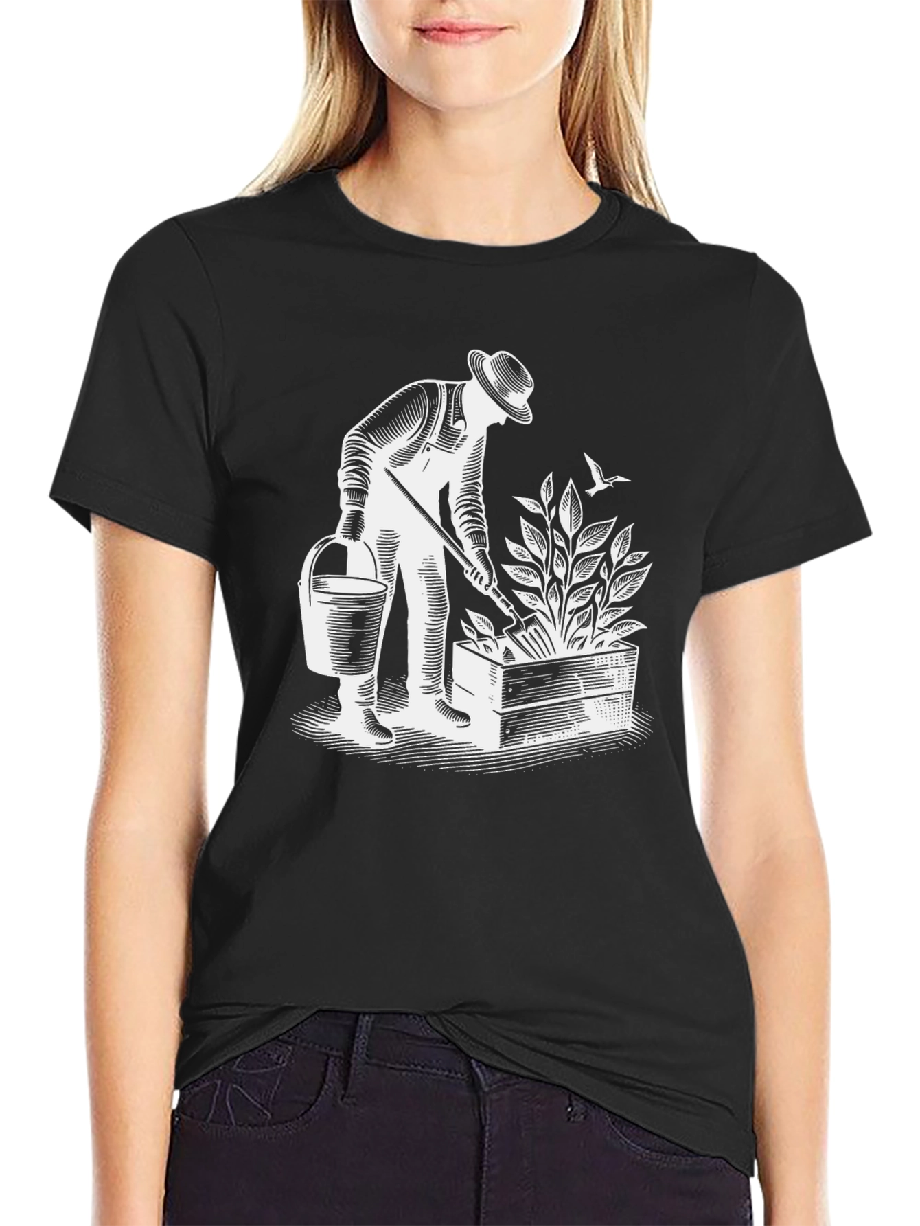Gardener Graphic Tee - Black Cotton T-Shirt