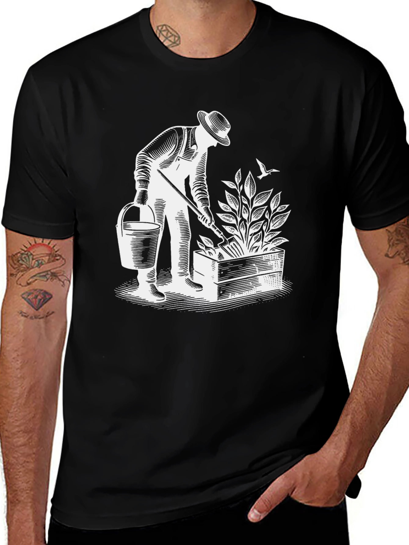 Gardener Graphic Tee - Black Cotton T-Shirt