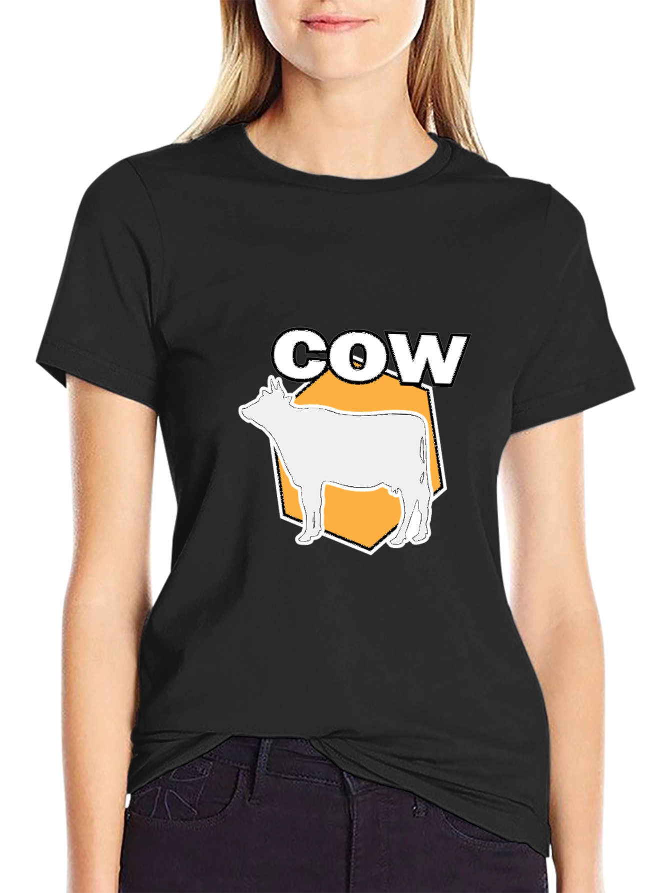 Cow Graphic Black T-Shirt