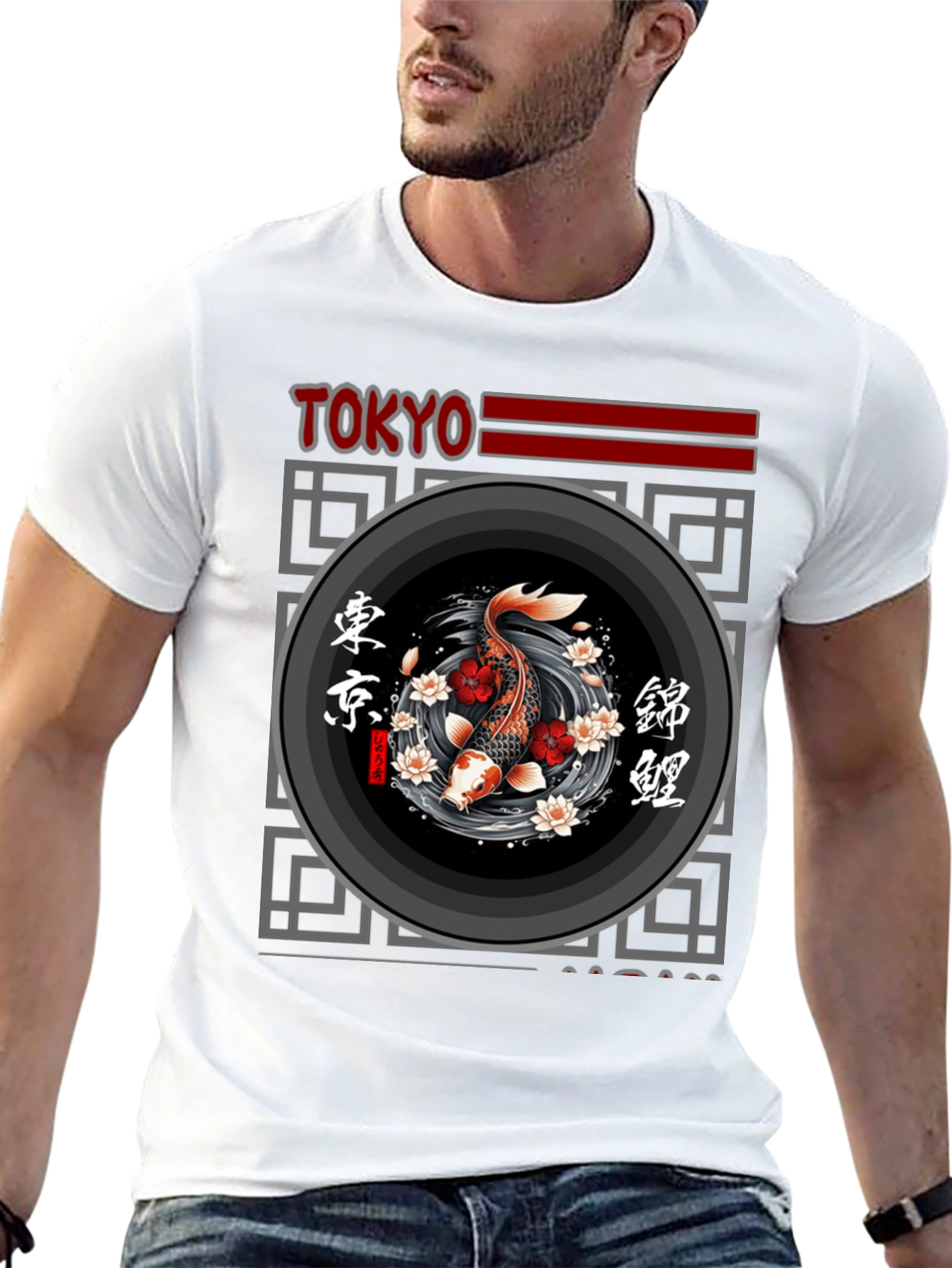 Tokyo Koi Fish Graphic T-Shirt