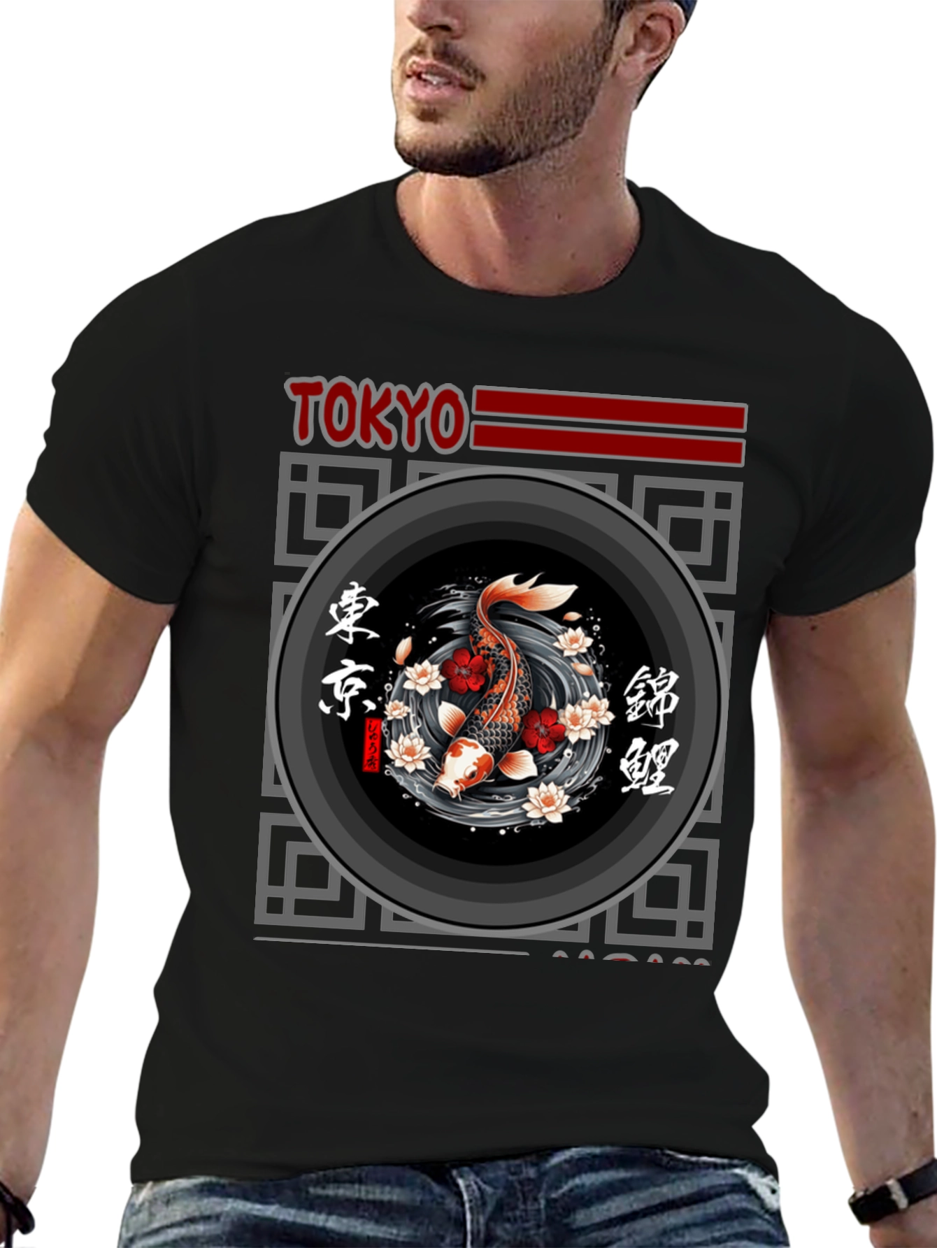 Tokyo Koi Fish Graphic T-Shirt