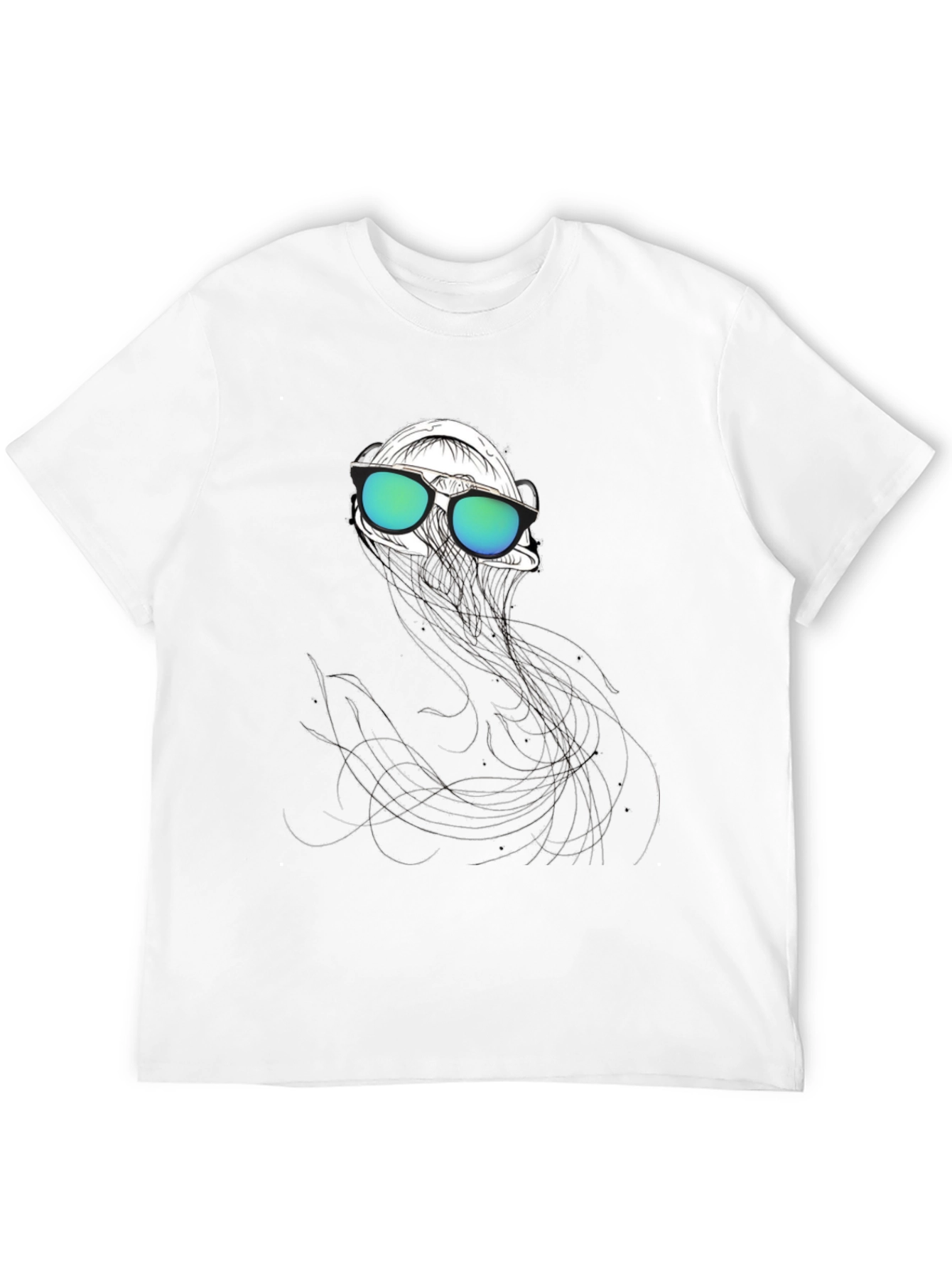 Cool Jellyfish Graphic Tee - Black Cotton T-Shirt