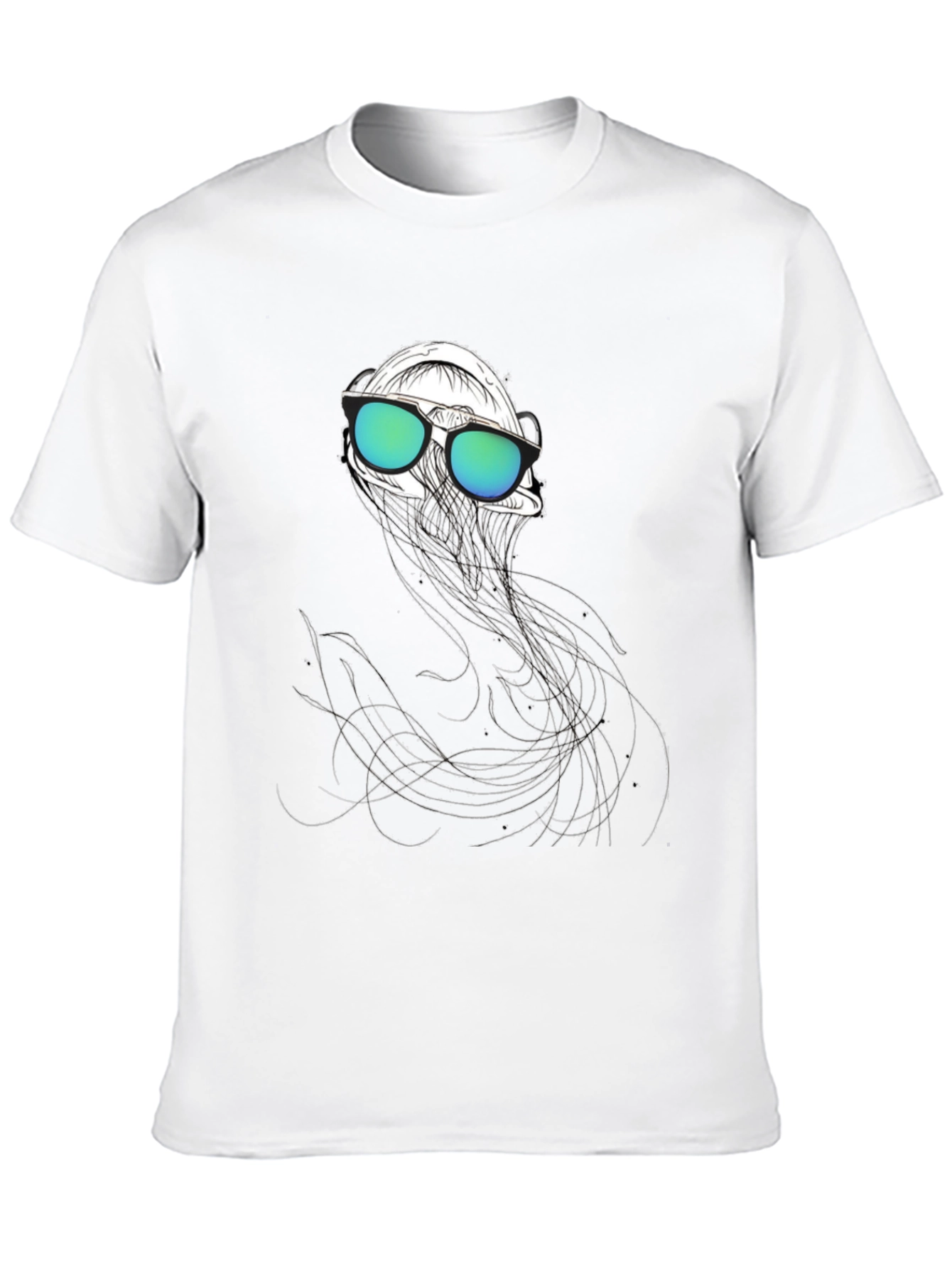 Cool Jellyfish Graphic Tee - Black Cotton T-Shirt