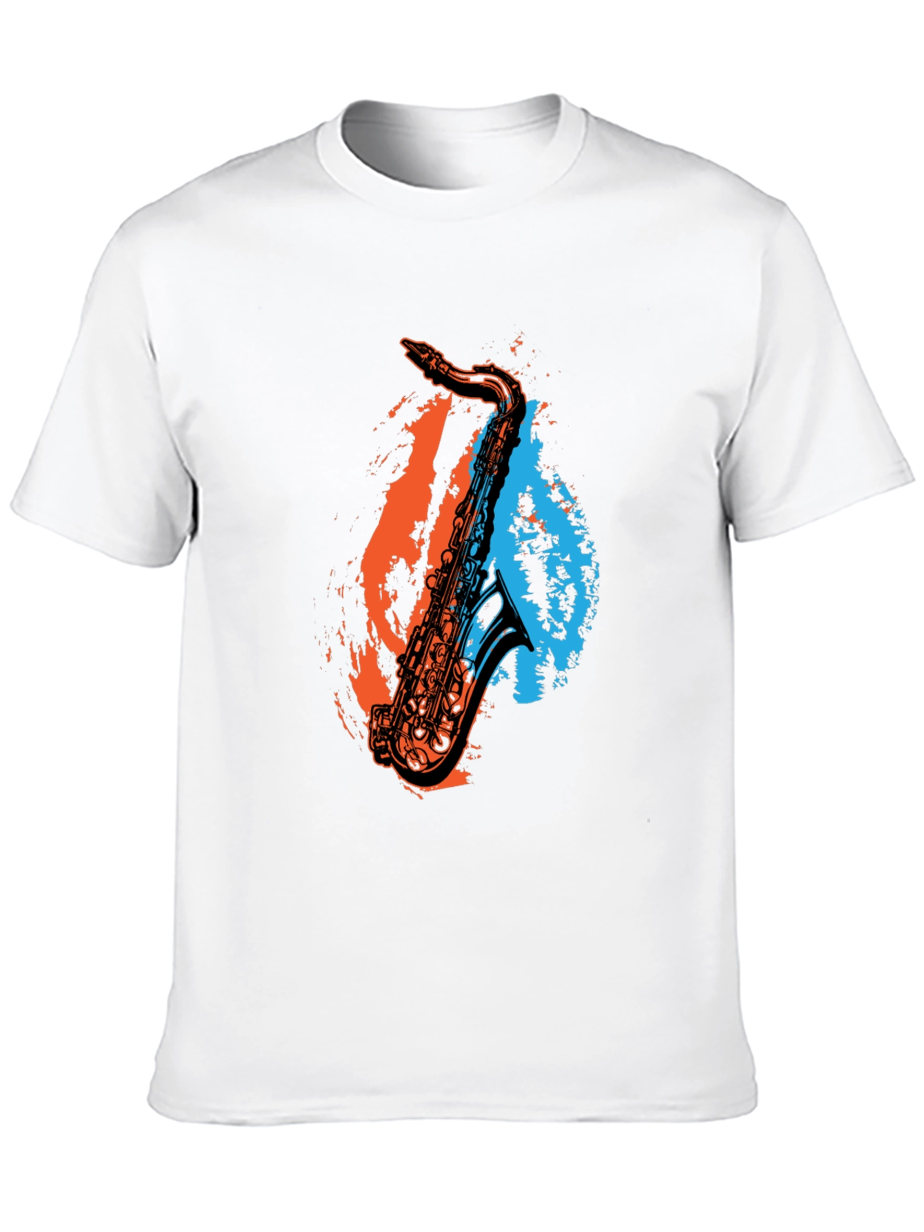 Saxophone Graphic Print Black T-Shirt