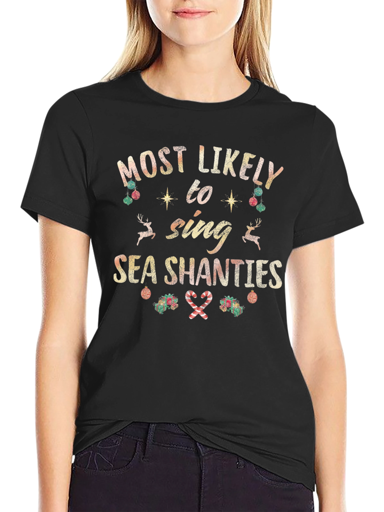 Most Likely To Sing Sea Shanties Christmas T-Shirt