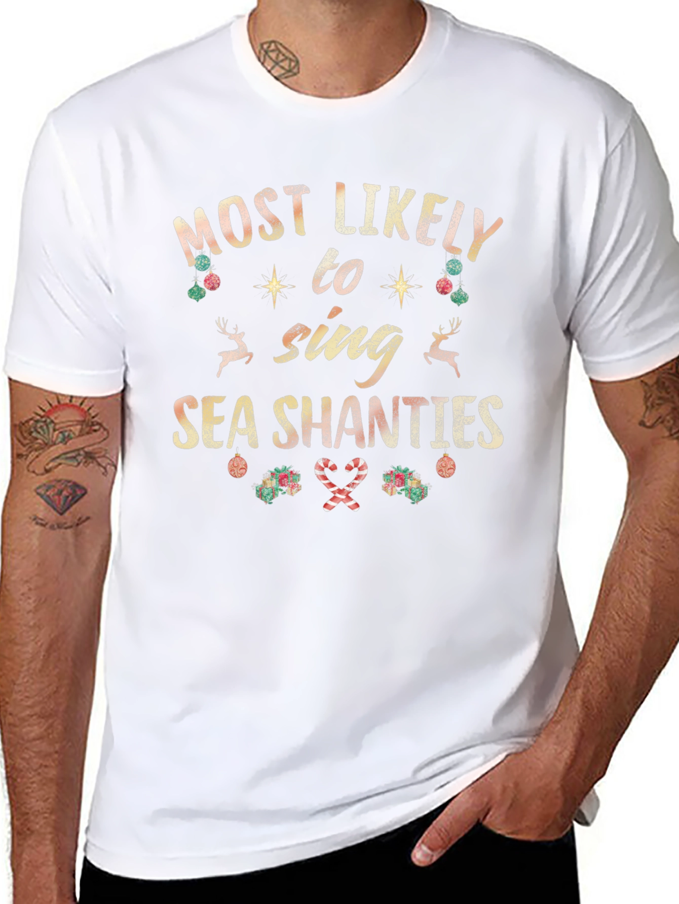 Most Likely To Sing Sea Shanties Christmas T-Shirt
