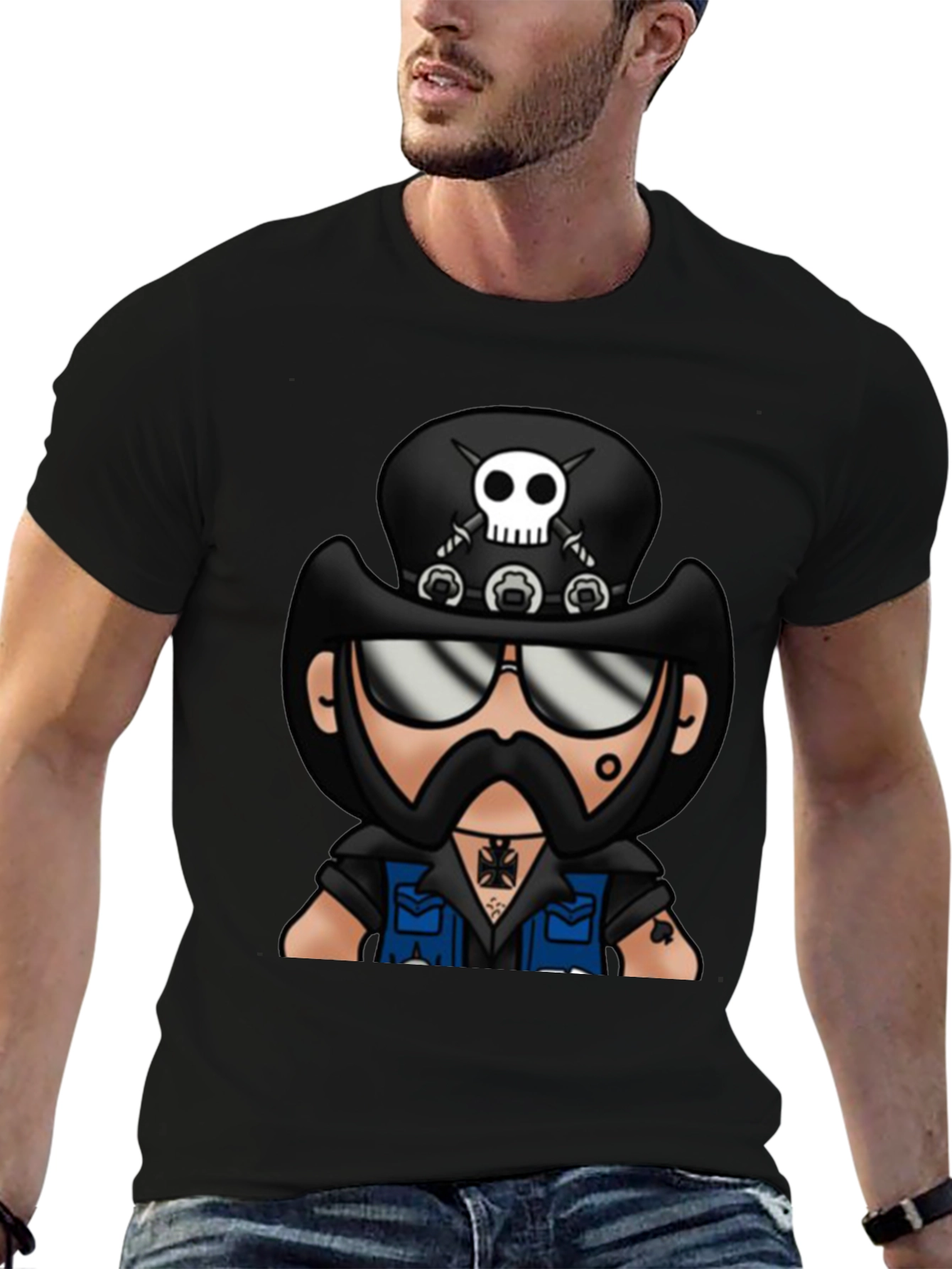 Motorhead Lemmy Cartoon Black T-Shirt