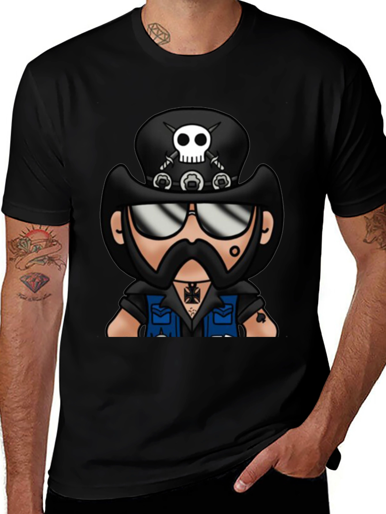 Motorhead Lemmy Cartoon Black T-Shirt