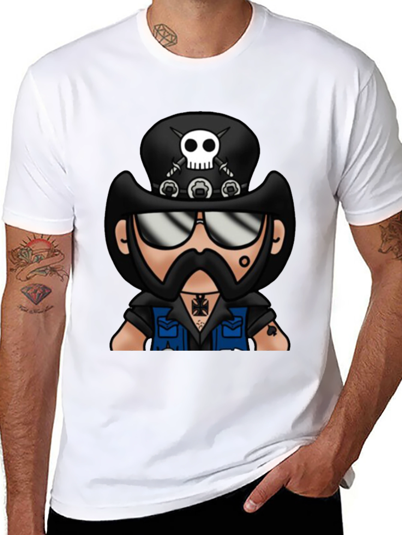 Motorhead Lemmy Cartoon Black T-Shirt