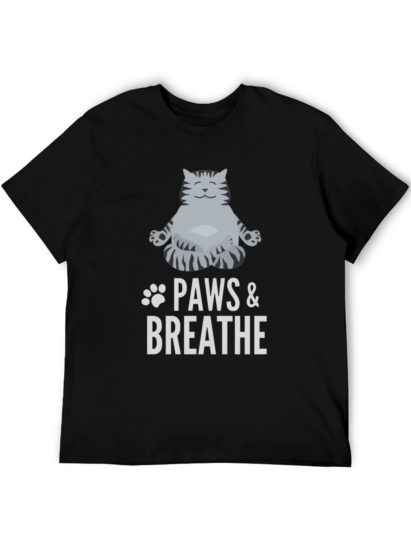 Paws & Breathe Black Graphic T-Shirt