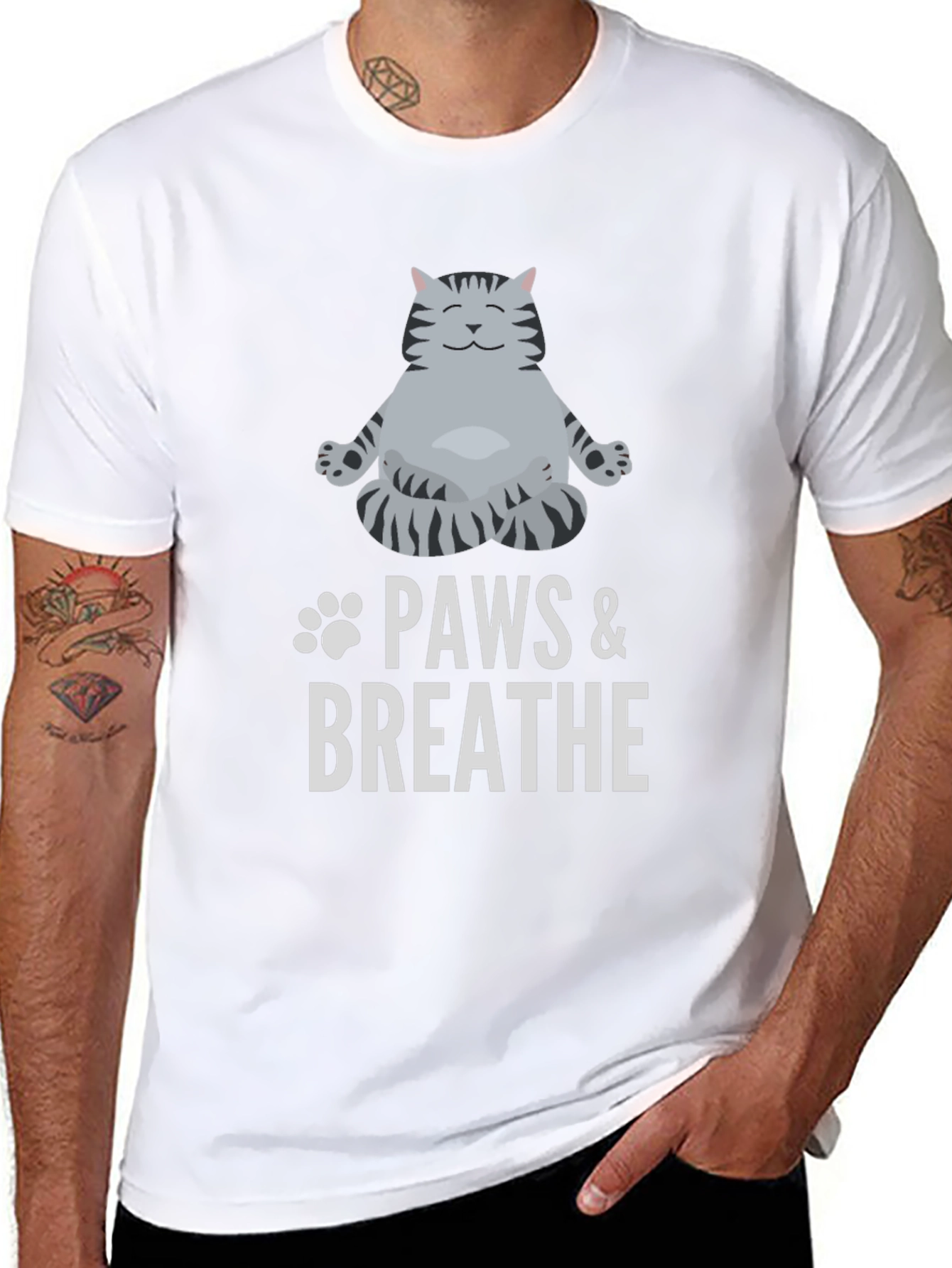 Paws & Breathe Black Graphic T-Shirt