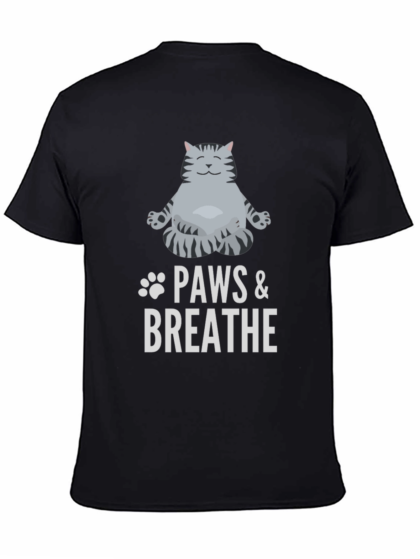 Paws & Breathe Black Graphic T-Shirt