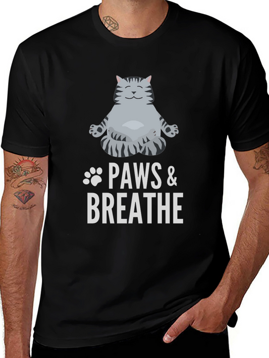 Paws & Breathe Black Graphic T-Shirt