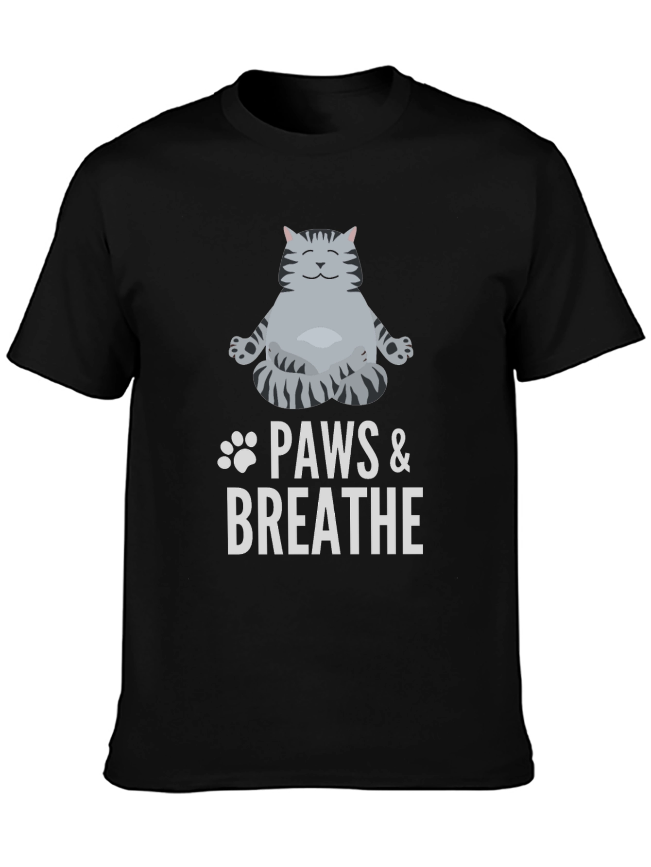 Paws & Breathe Black Graphic T-Shirt