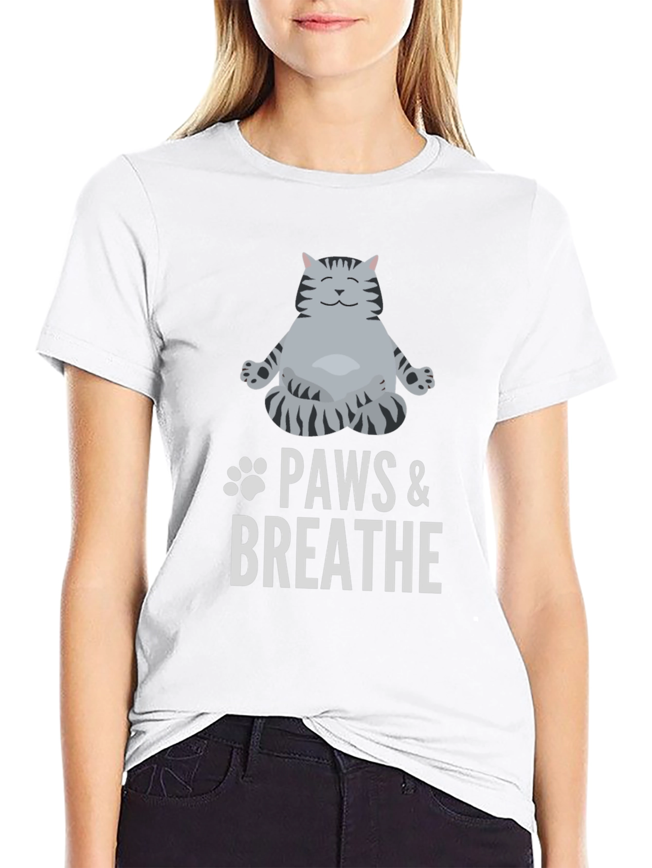 Paws & Breathe Black Graphic T-Shirt