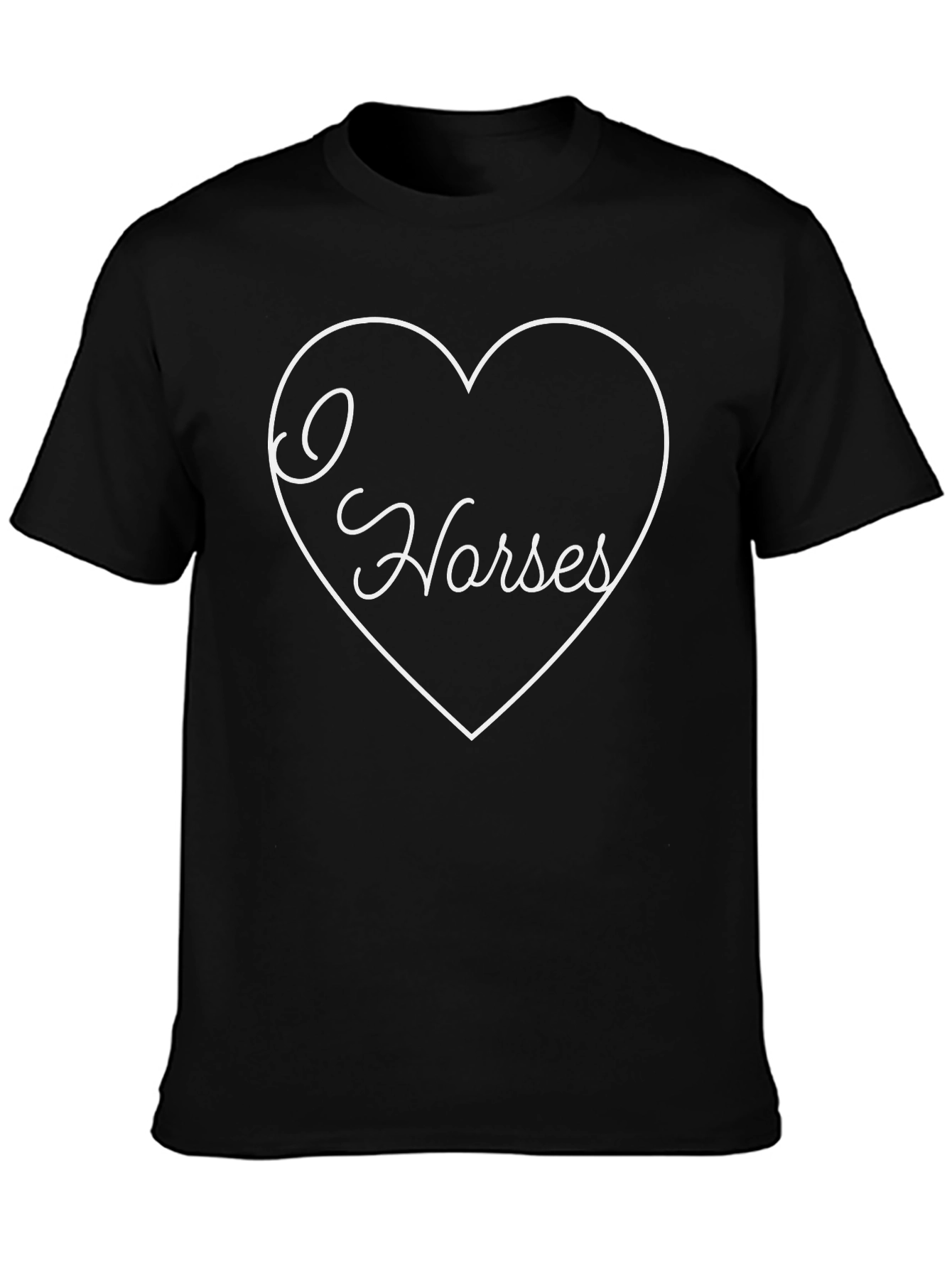 I Heart Horses Black Graphic T-Shirt
