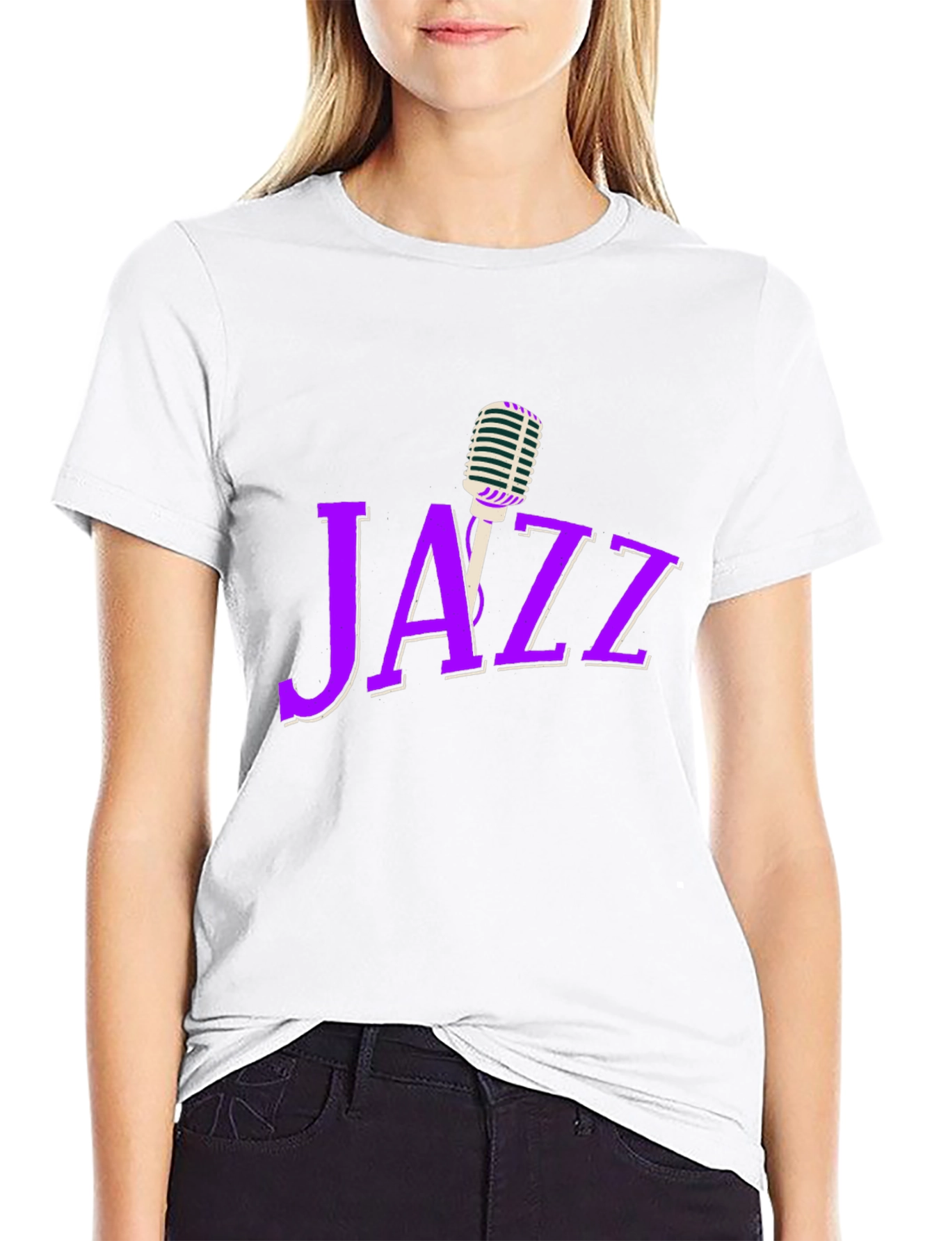 Jazz Music Graphic T-Shirt - Classic Microphone Design