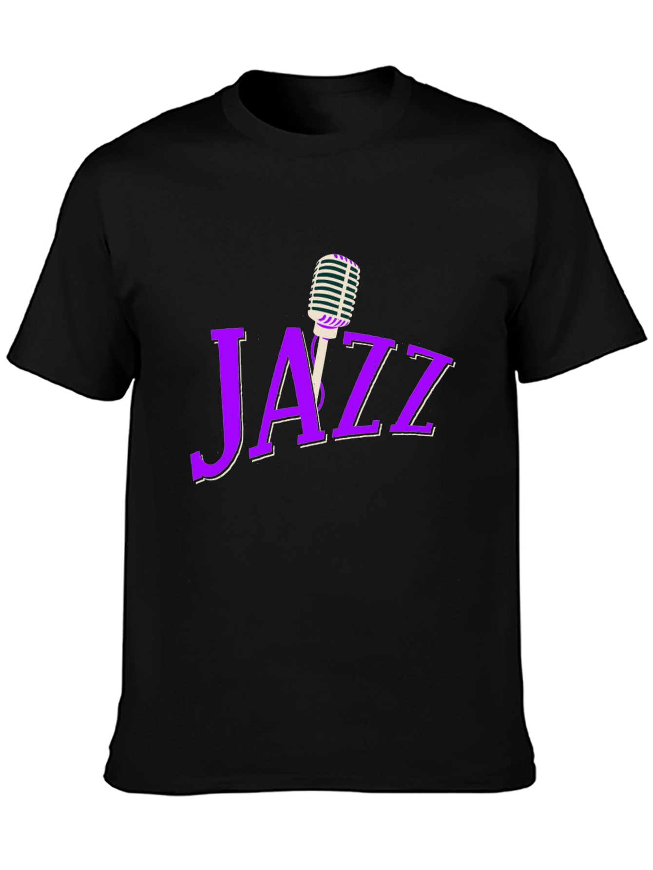 Jazz Music Graphic T-Shirt - Classic Microphone Design