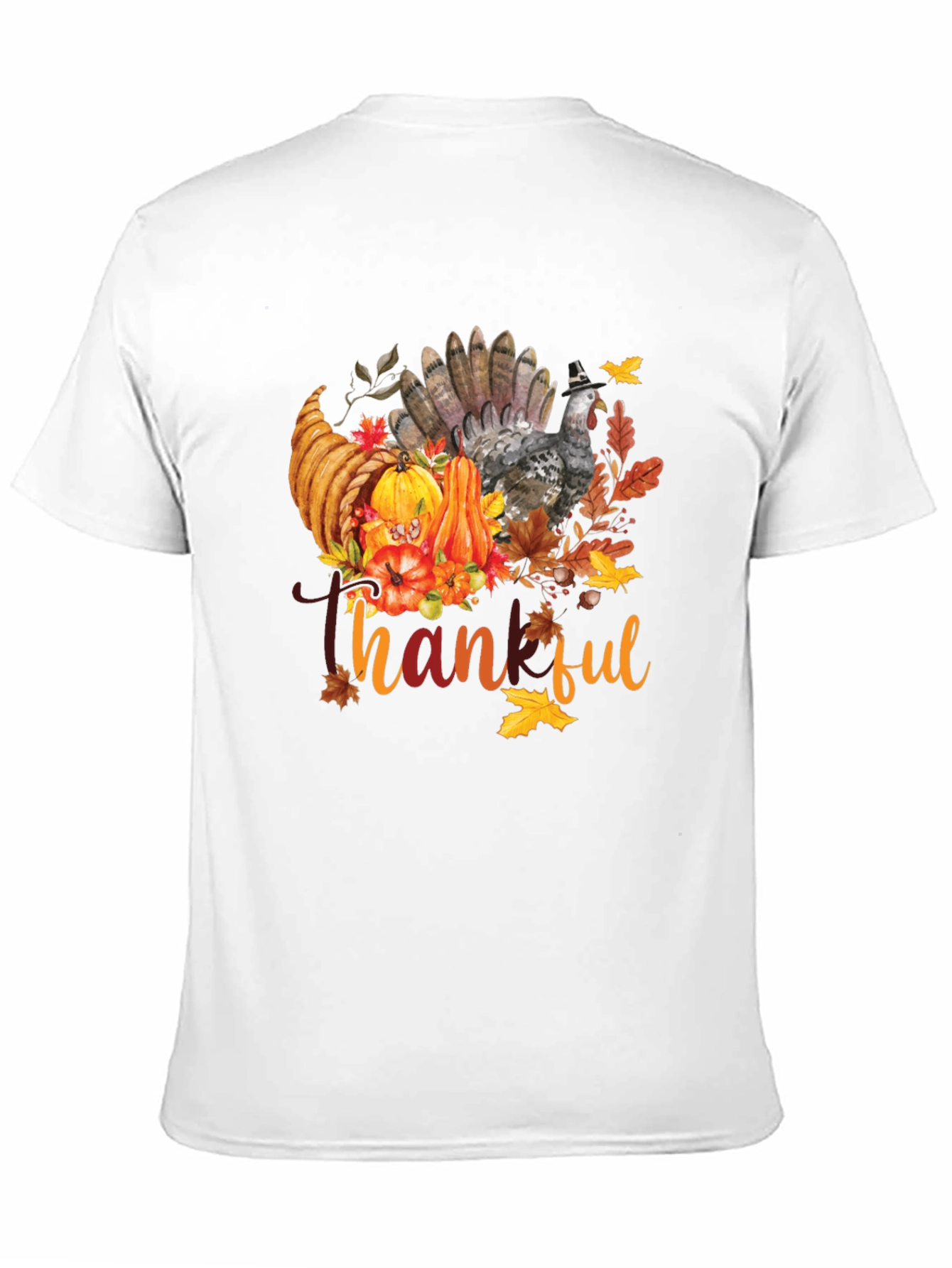 Thankful Thanksgiving T-Shirt Turkey Fall Graphic Tee