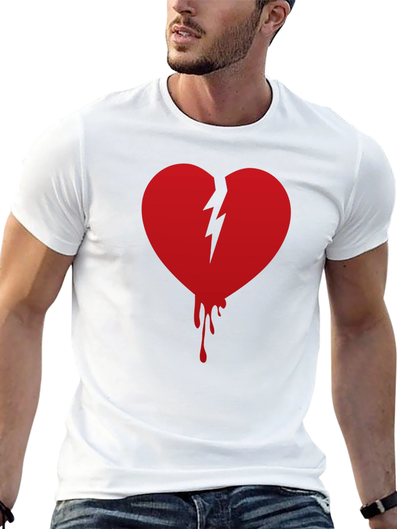 Broken Heart Graphic Tee - Mens Black T-Shirt